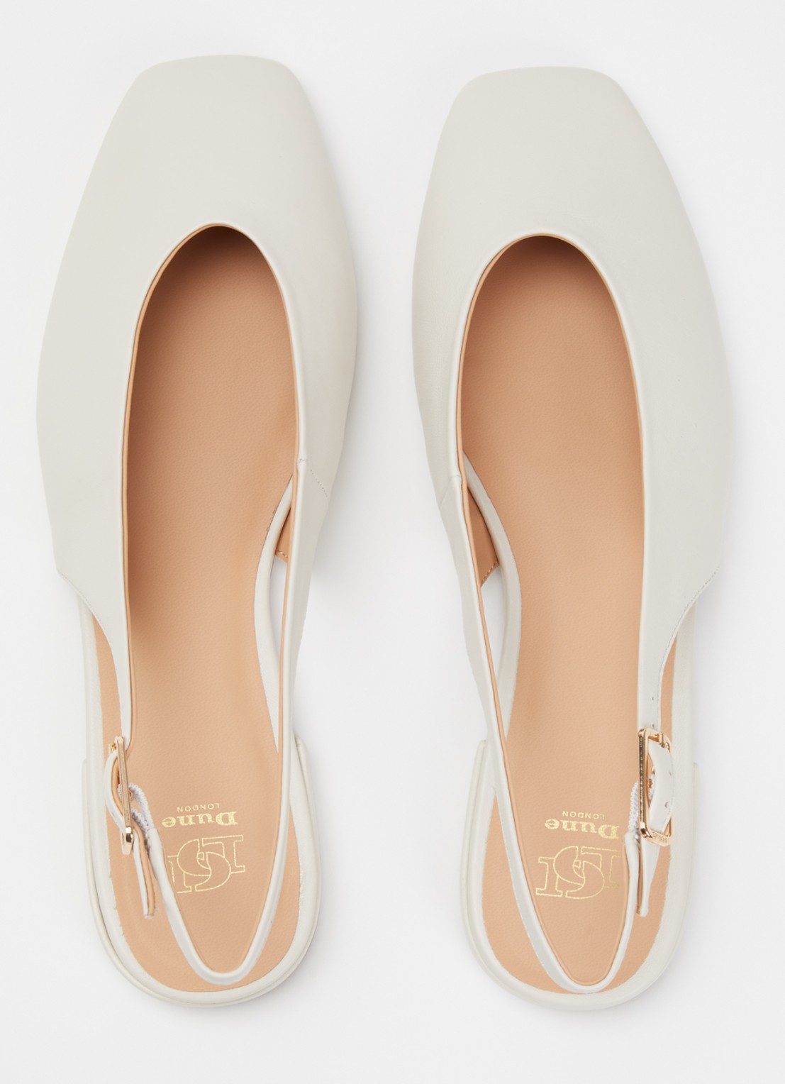 Dune London Heartbeat slingback van leer - detail 2 wit