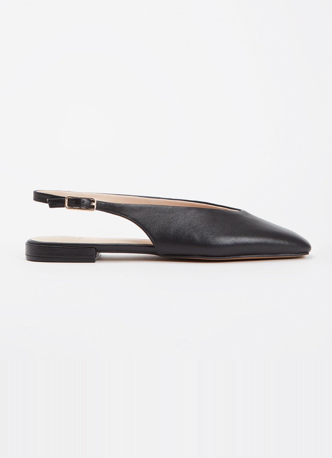 Dune London Heartbeat slingback van leer - voorkant zwart