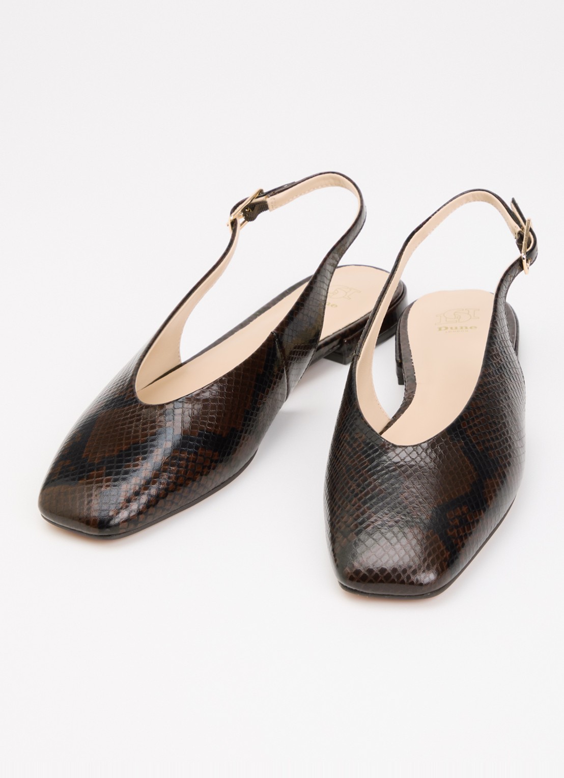 Dune London Heartbeat slingback van leer - detail 3 bruin