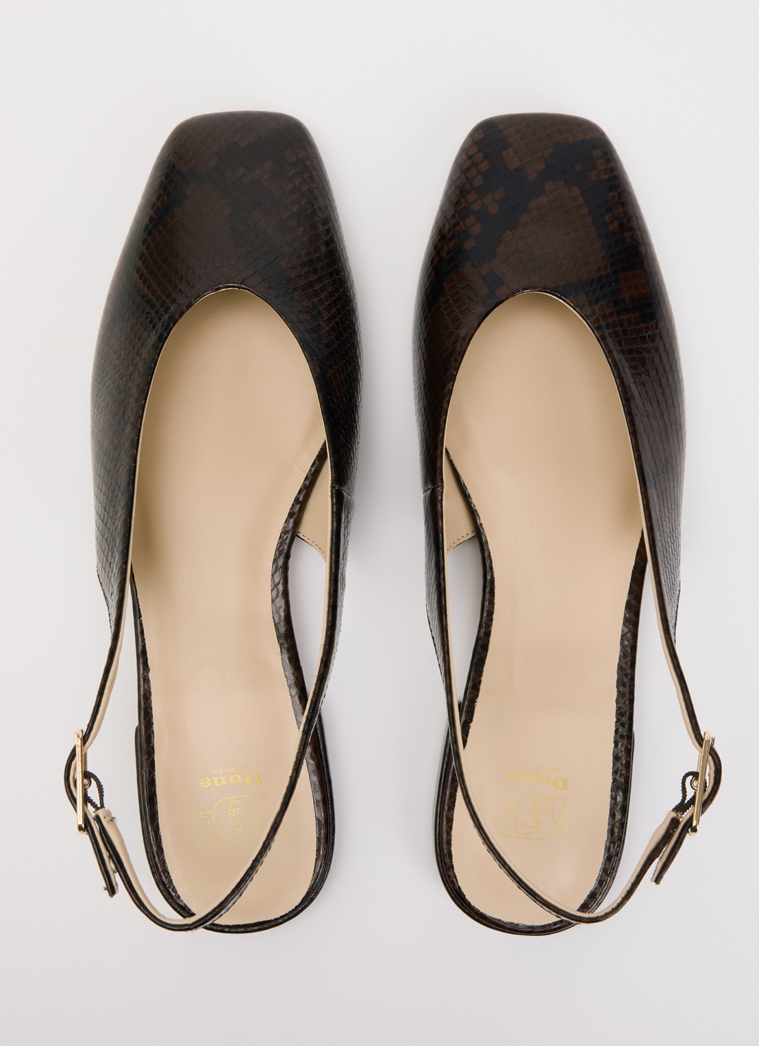 Dune London Heartbeat slingback van leer - detail 4 bruin