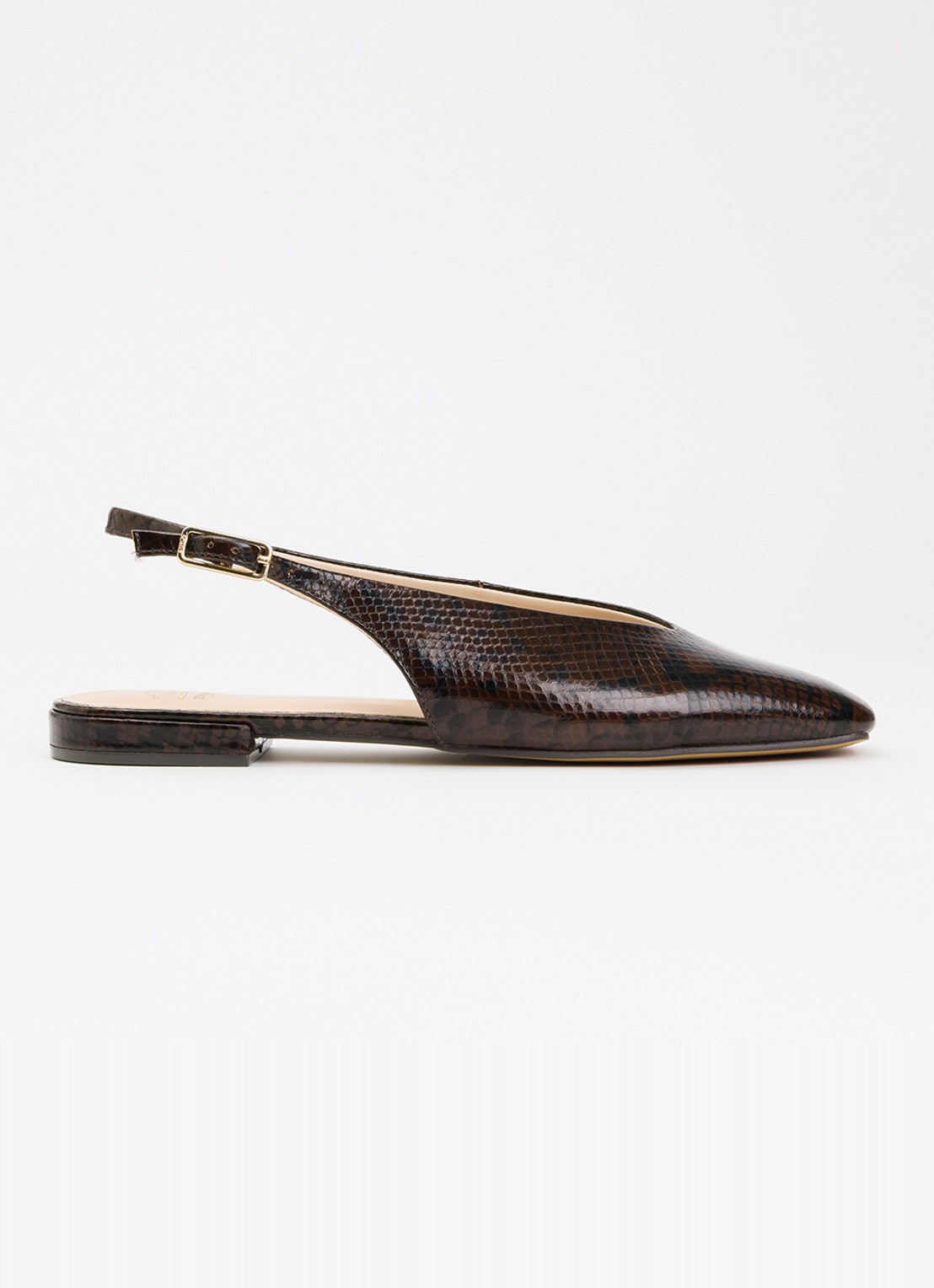 Dune London Heartbeat slingback van leer - voorkant bruin