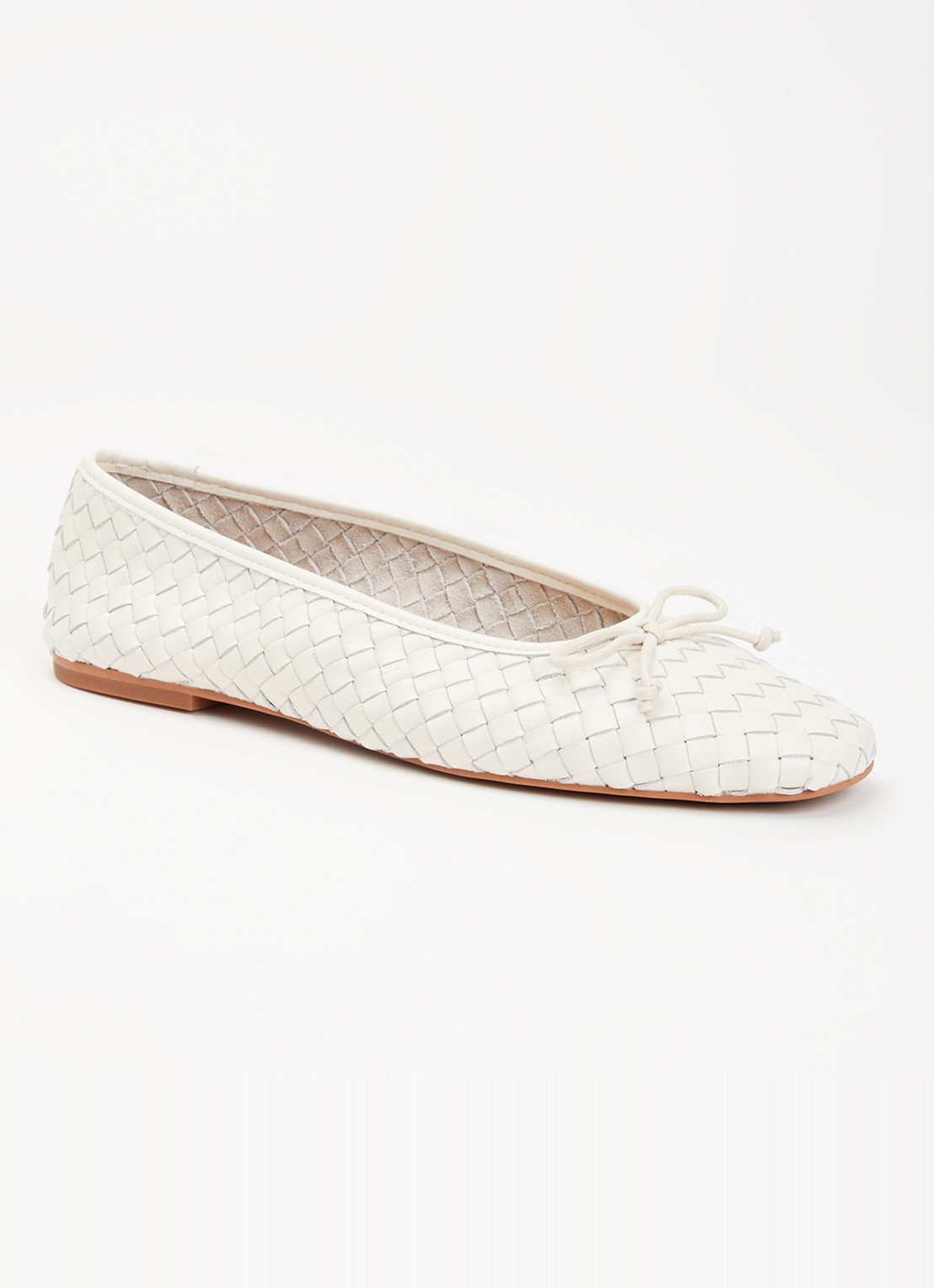Dune London Heat ballerina - voorkant gebroken wit