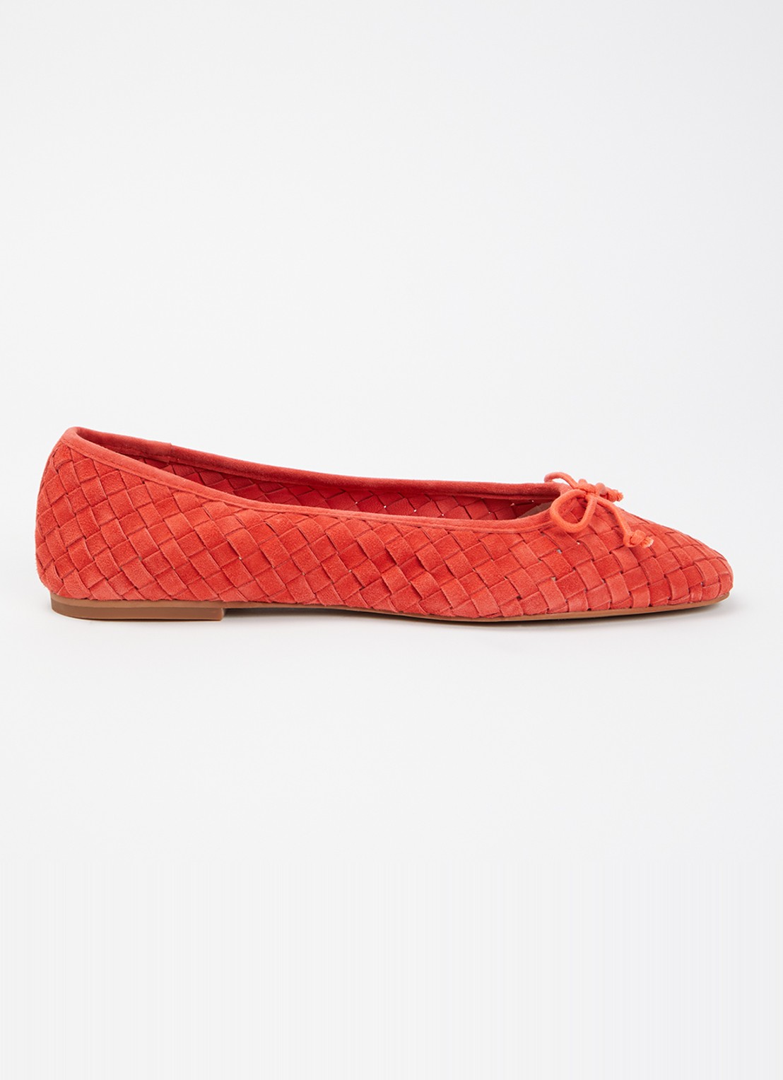 Dune London Heat ballerina - voorkant 5 donkeroranje