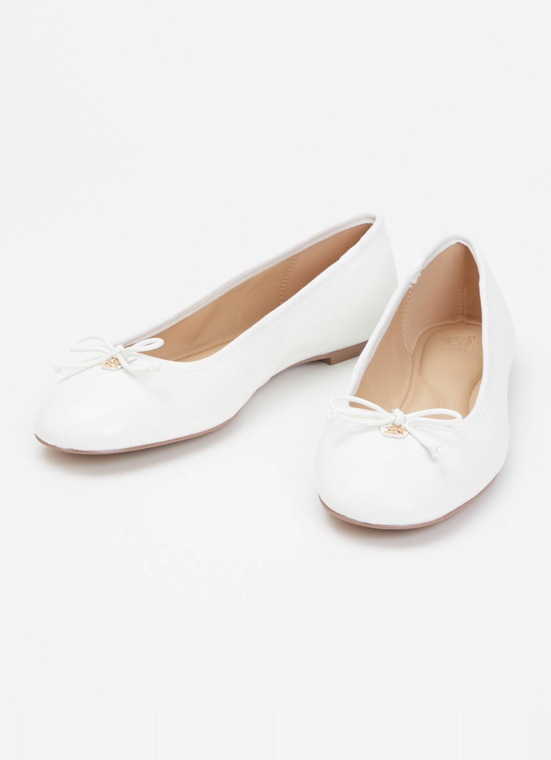Dune London Helenne ballerina van leer - detail 3 wit