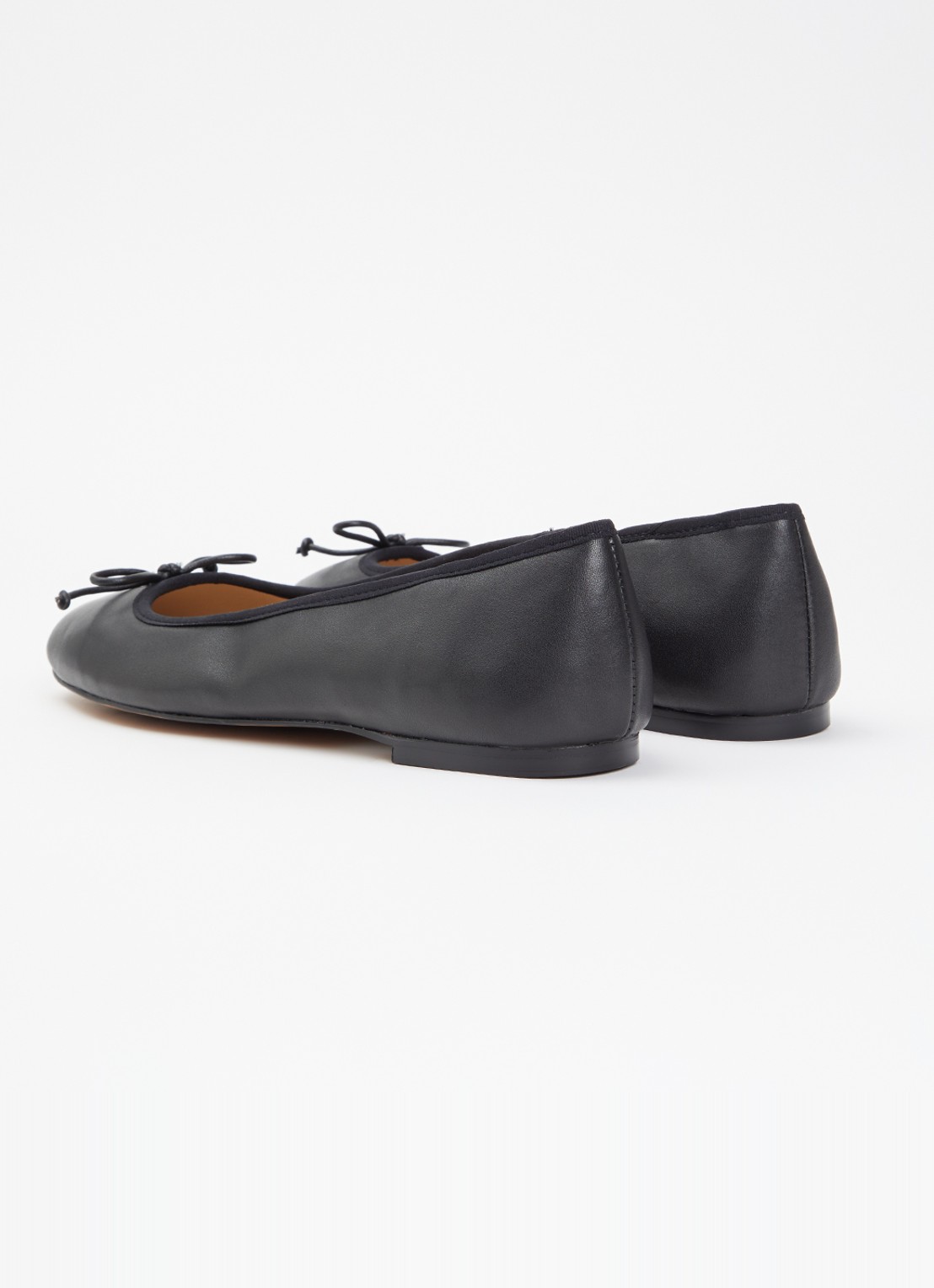 Dune London Helenne ballerina van leer - achterkant 5 zwart
