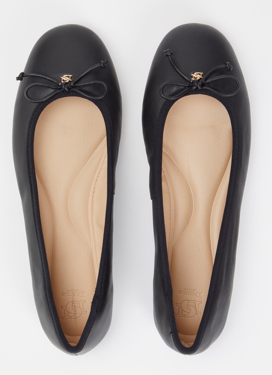 Dune London Helenne ballerina van leer - detail 2 zwart