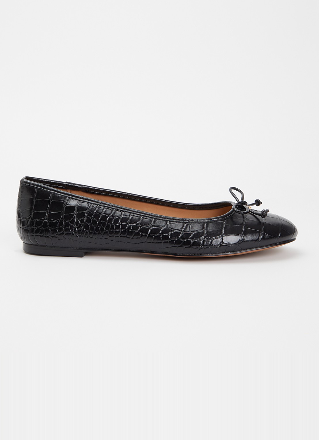 Dune London Helenne ballerina van leer - voorkant 5 antraciet