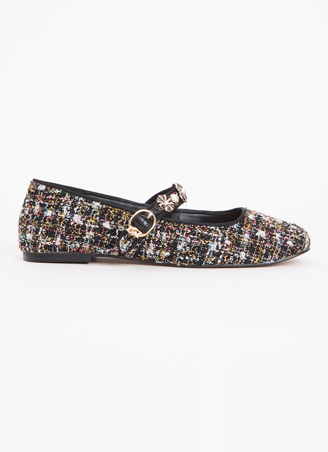 Dune London Hennrietta ballerina - voorkant 2 zwart