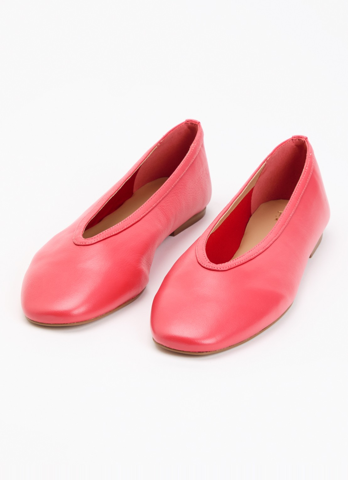 Dune London Hetta ballerina van leer - detail 2 roze