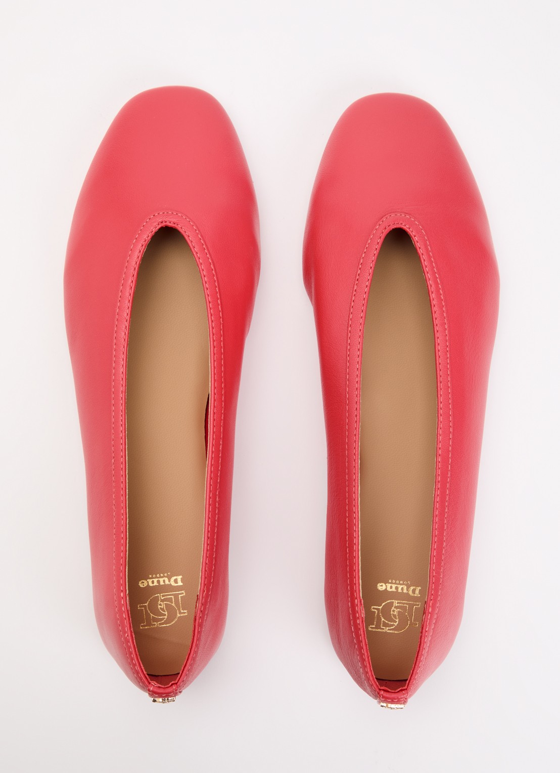 Dune London Hetta ballerina van leer - detail 3 roze