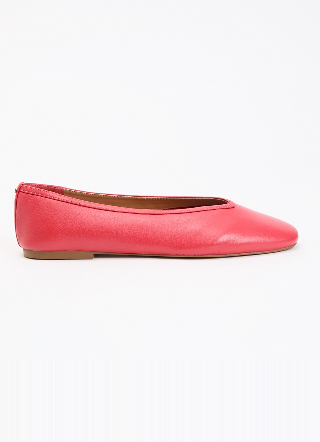 Dune London Hetta ballerina van leer - voorkant 5 roze