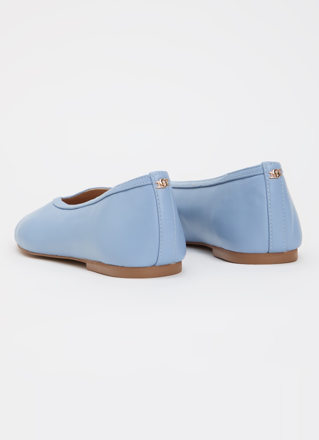 Dune London Hetta ballerina van leer - achterkant blauw