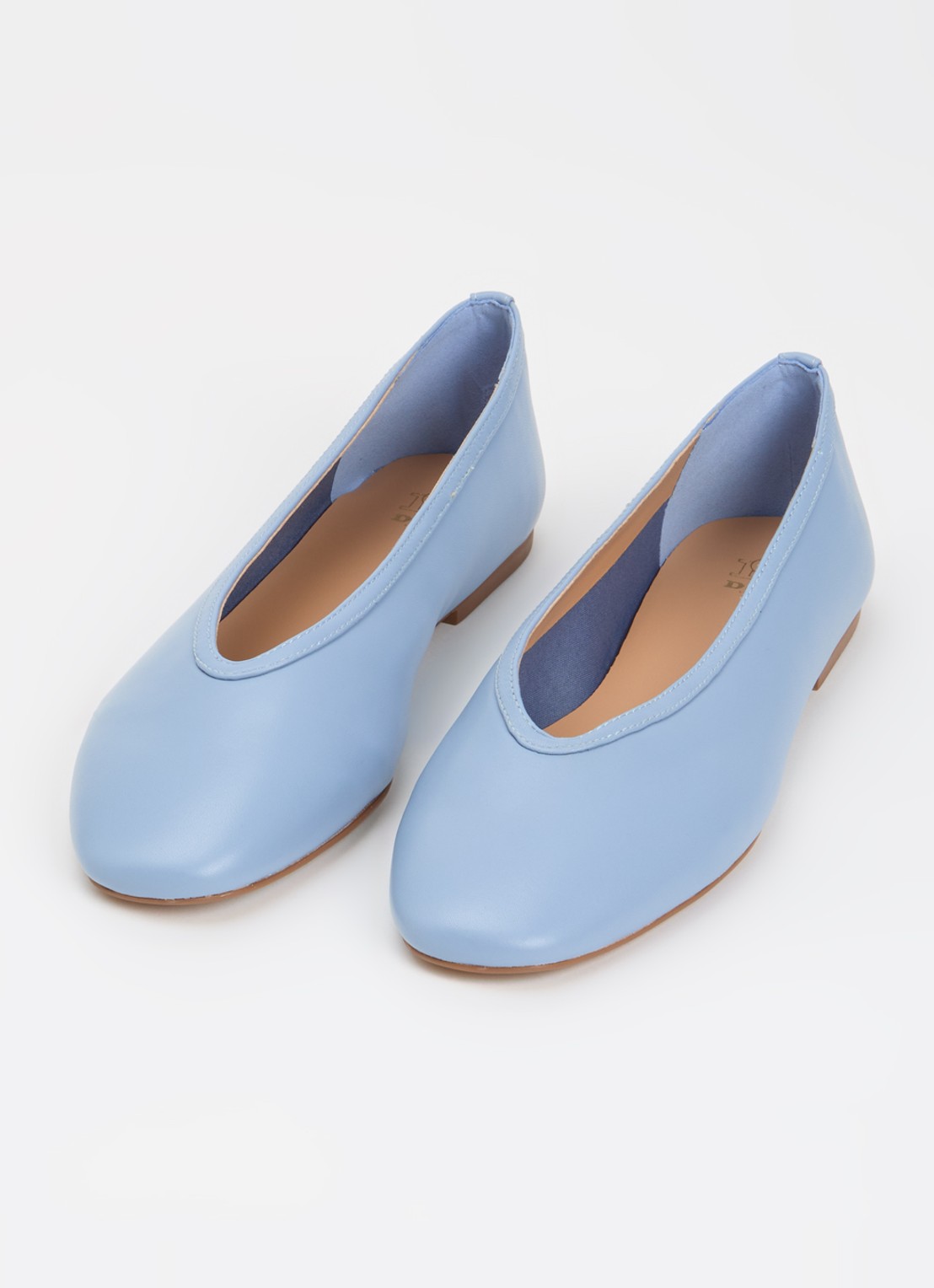 Dune London Hetta ballerina van leer - detail 3 blauw
