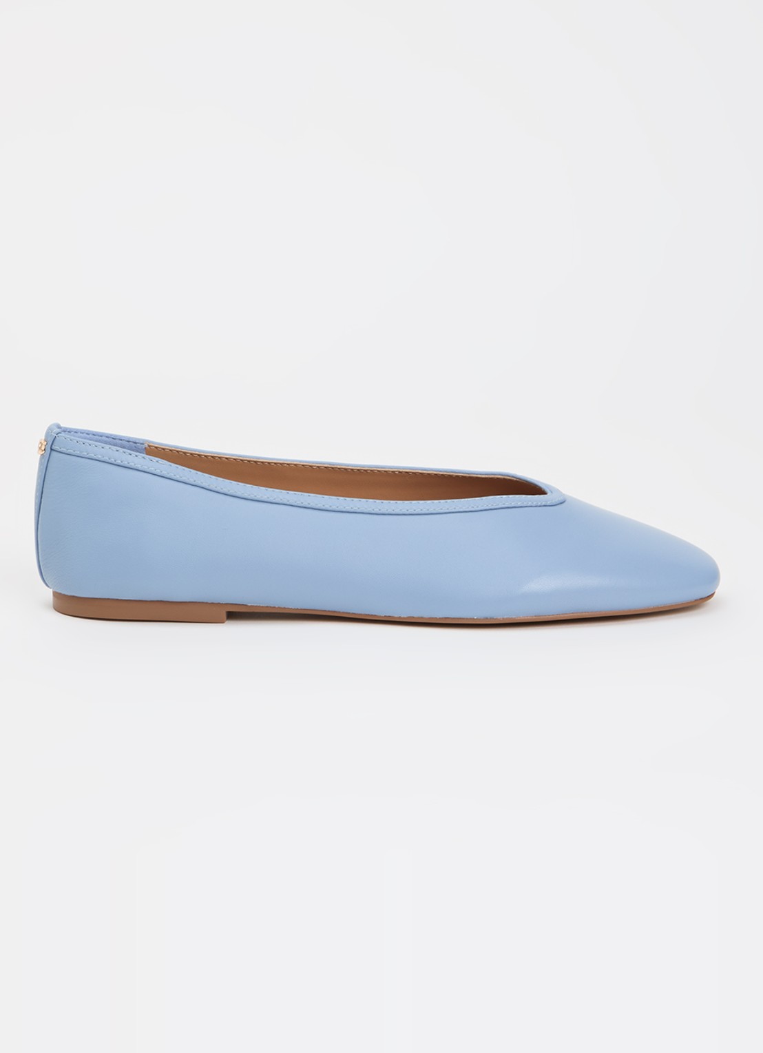 Dune London Hetta ballerina van leer - voorkant 2 blauw