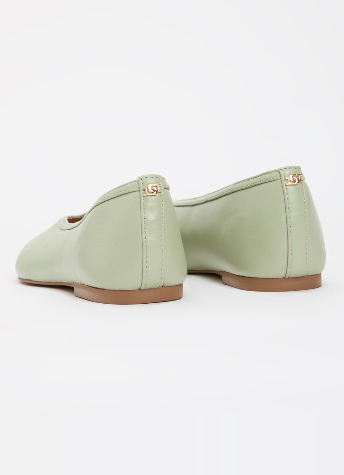 Dune London Hetta ballerina van leer - achterkant mint