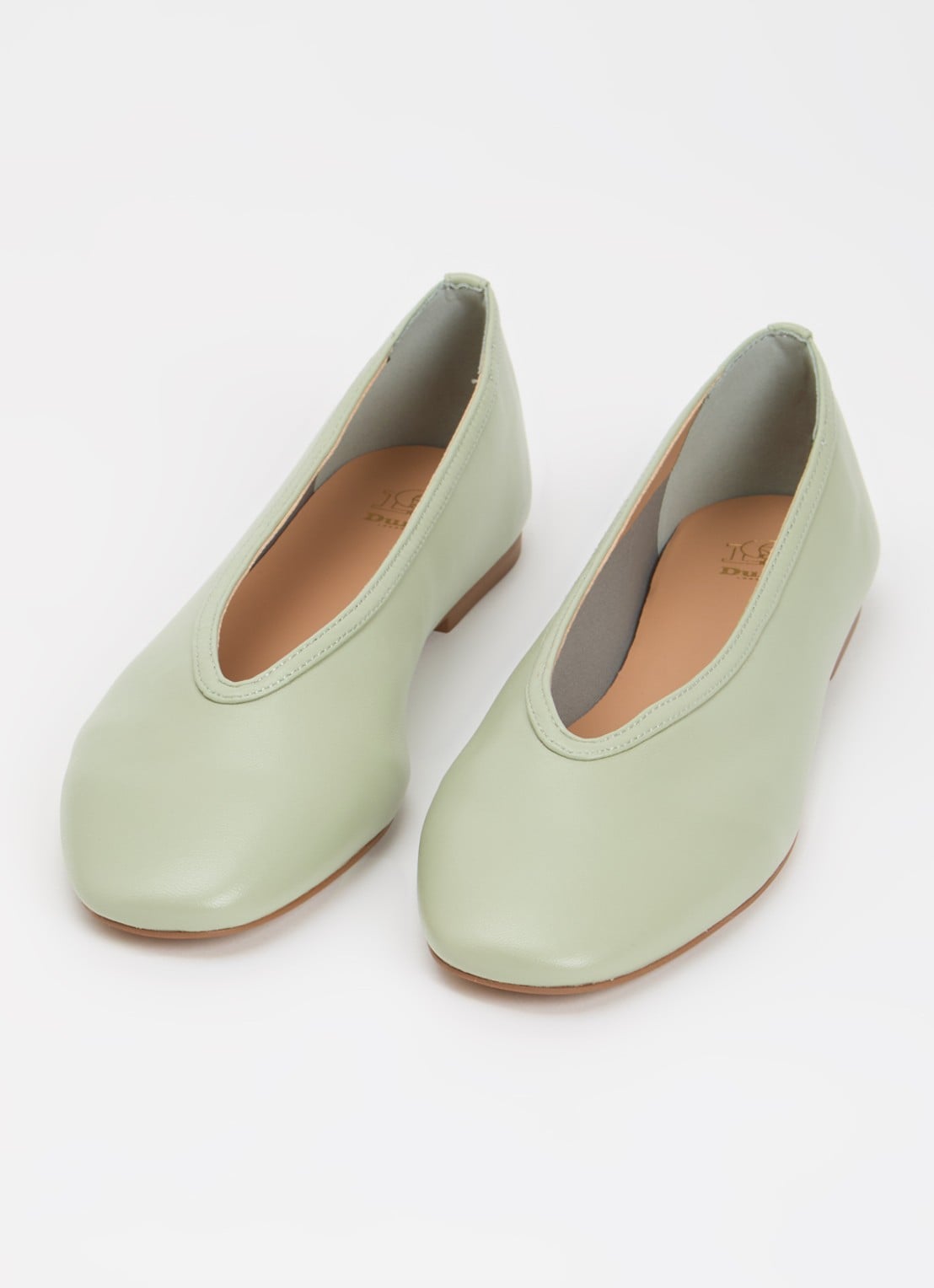 Dune London Hetta ballerina van leer - detail 2 mint