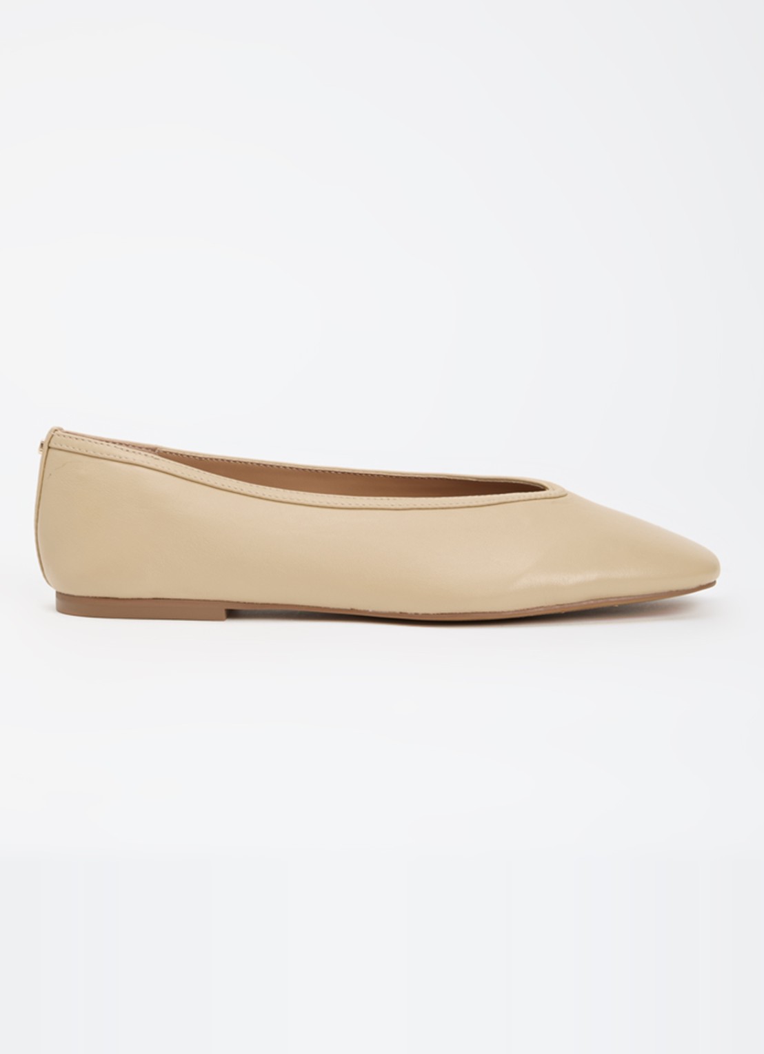 Dune London Hetta ballerina van leer - voorkant 2 beige