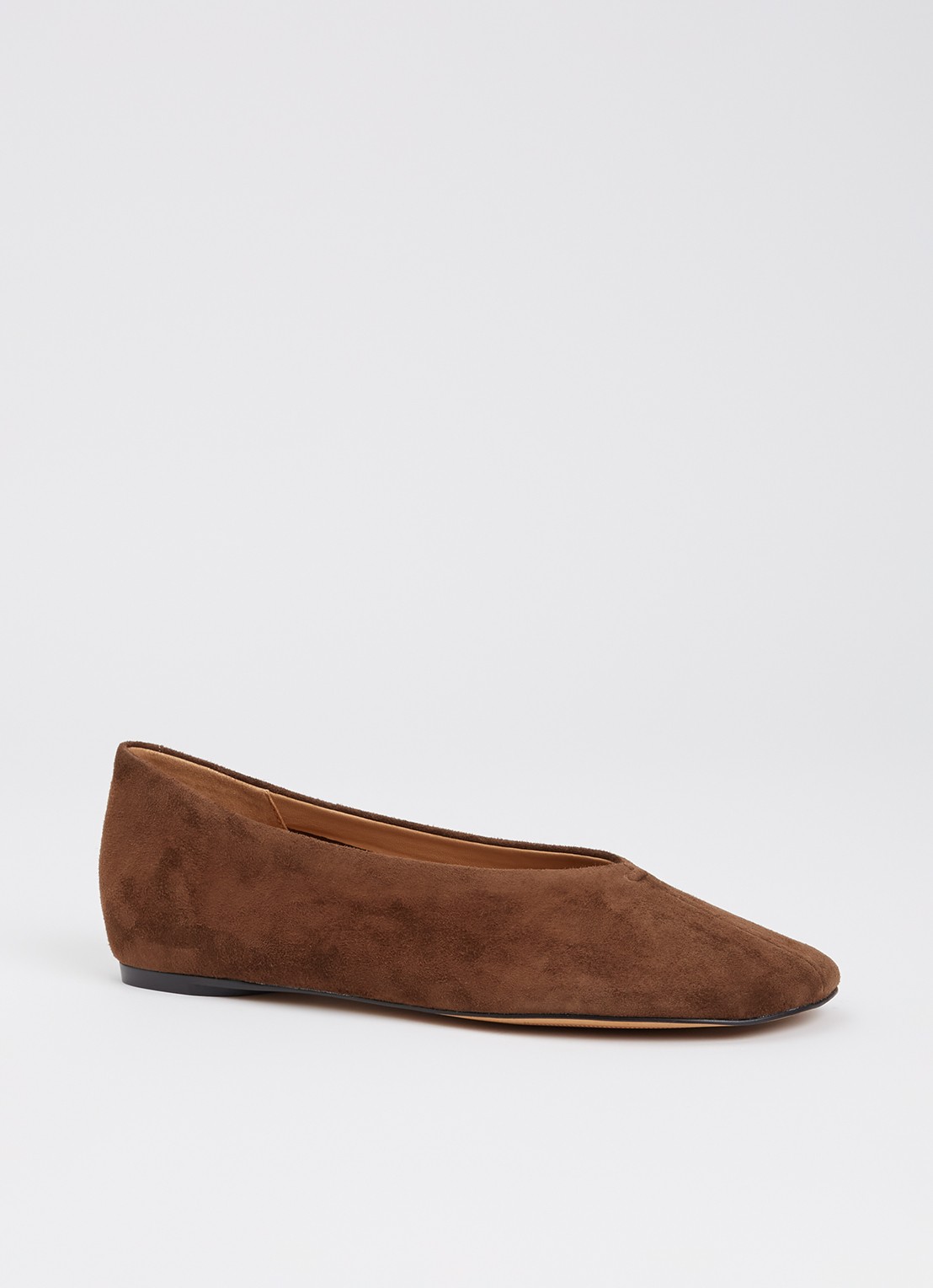 Dune London Highcut ballerina van leer - voorkant 2 bruin