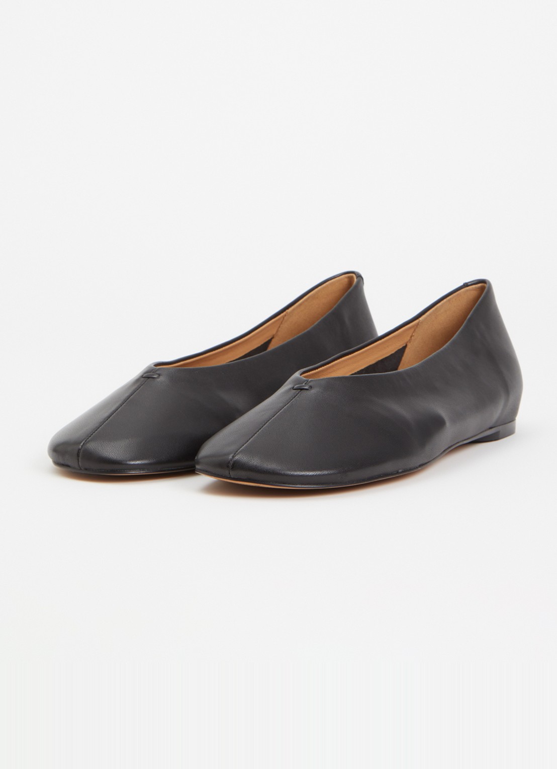 Dune London Highcut ballerina van leer - detail 3 zwart