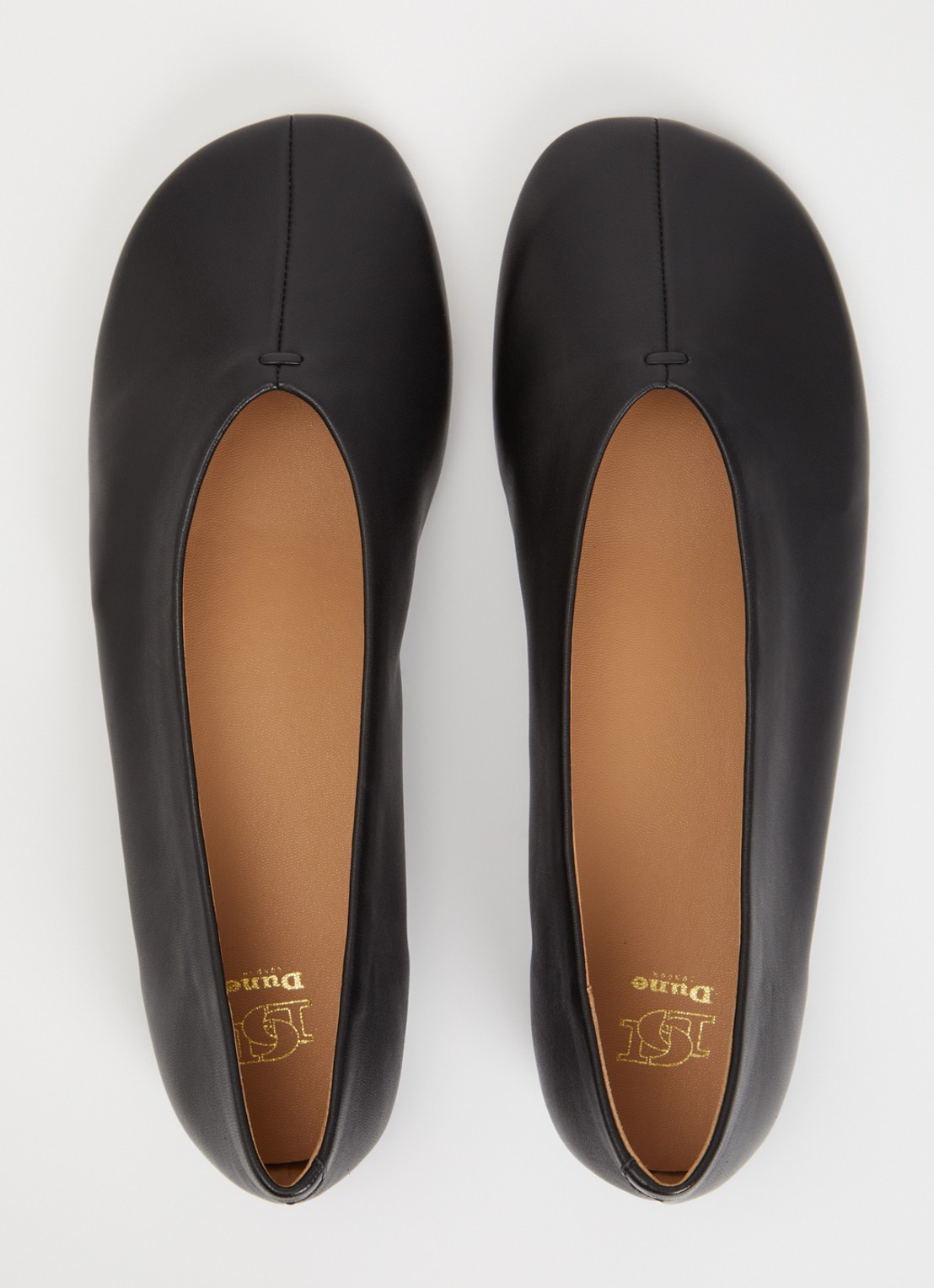 Dune London Highcut ballerina van leer - detail 4 zwart