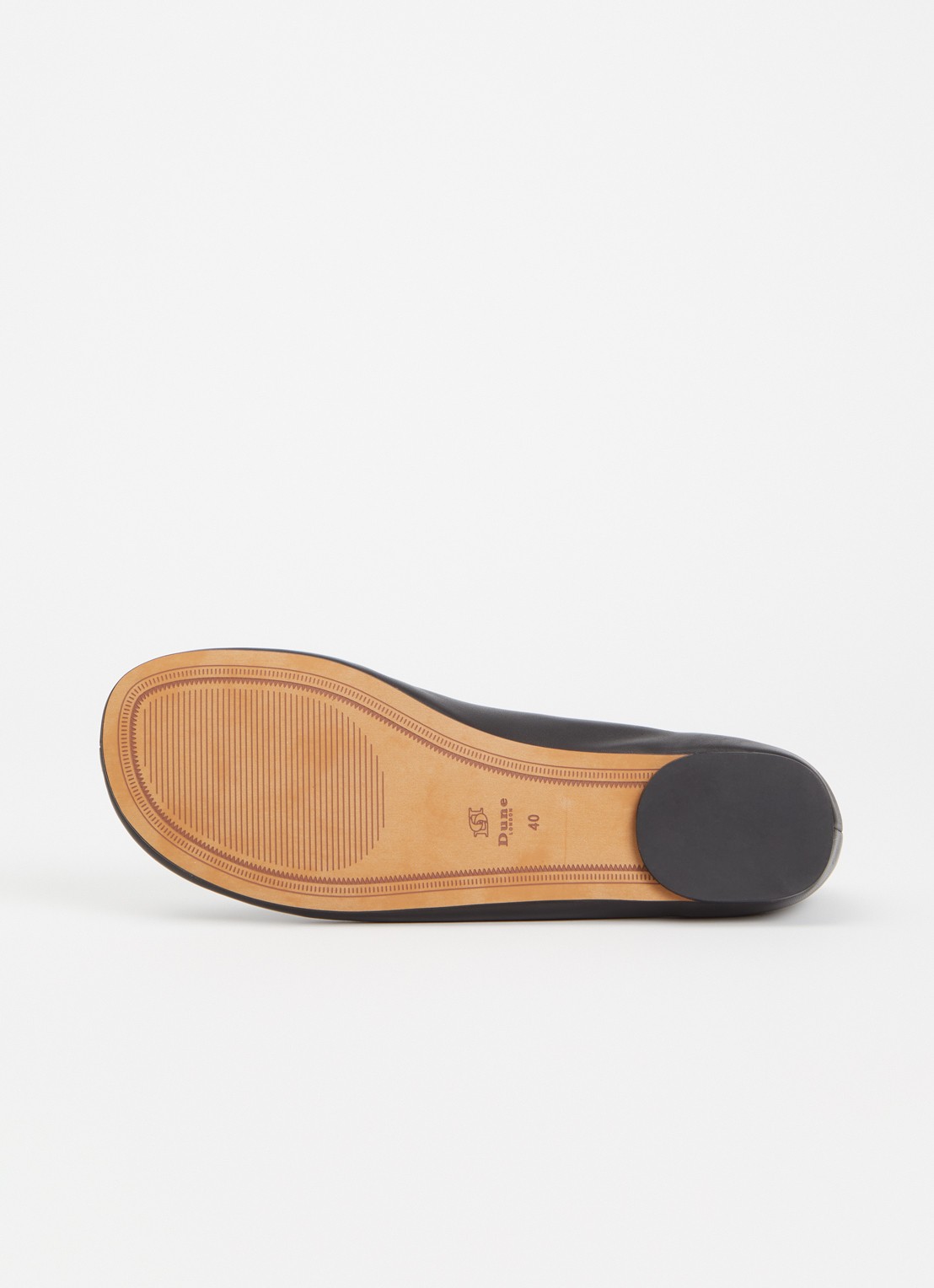 Dune London Highcut ballerina van leer - detail 5 zwart