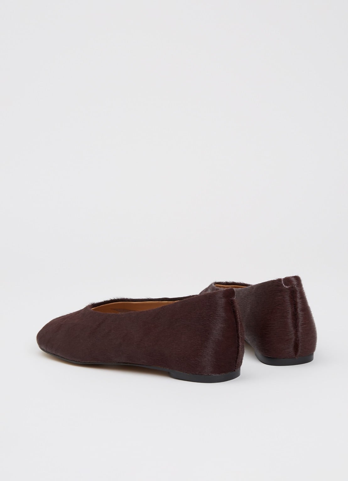 Dune London Highcut ballerina van leer - achterkant bordeauxrood