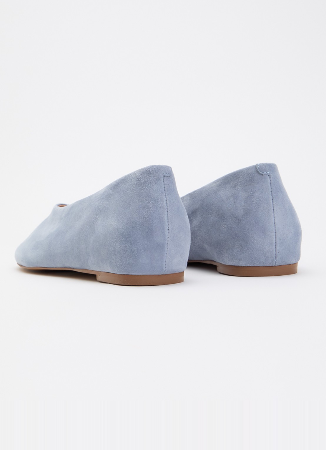 Dune London Highcut ballerina van leer - achterkant 2 lichtblauw