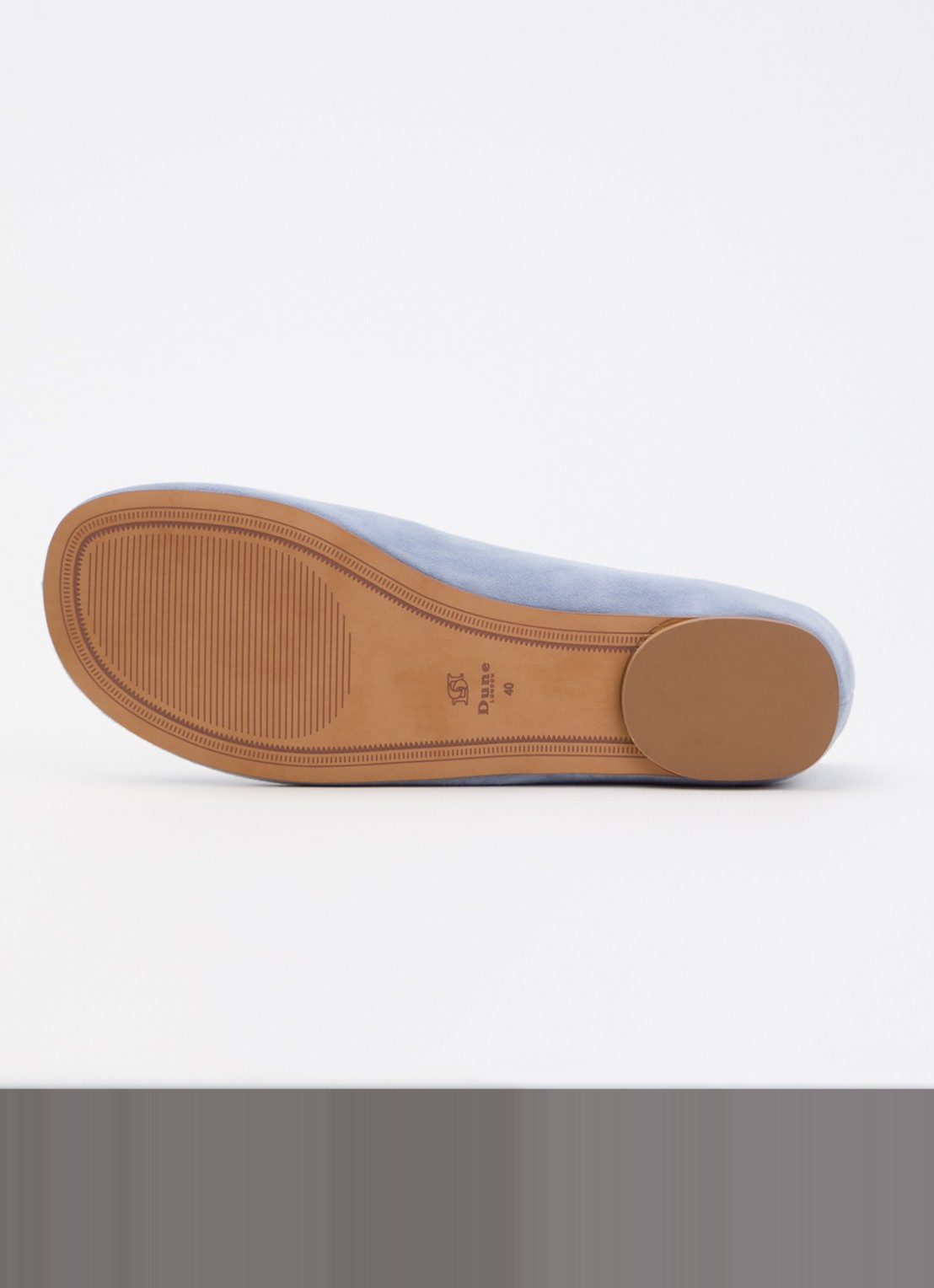 Dune London Highcut ballerina van leer - detail 5 lichtblauw