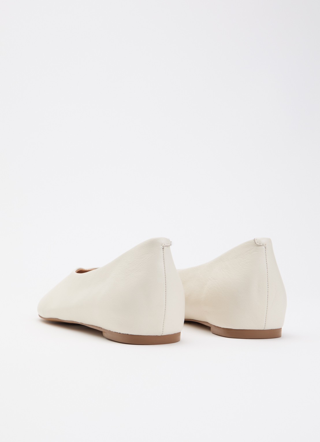 Dune London Highcut ballerina van leer - achterkant 2 creme
