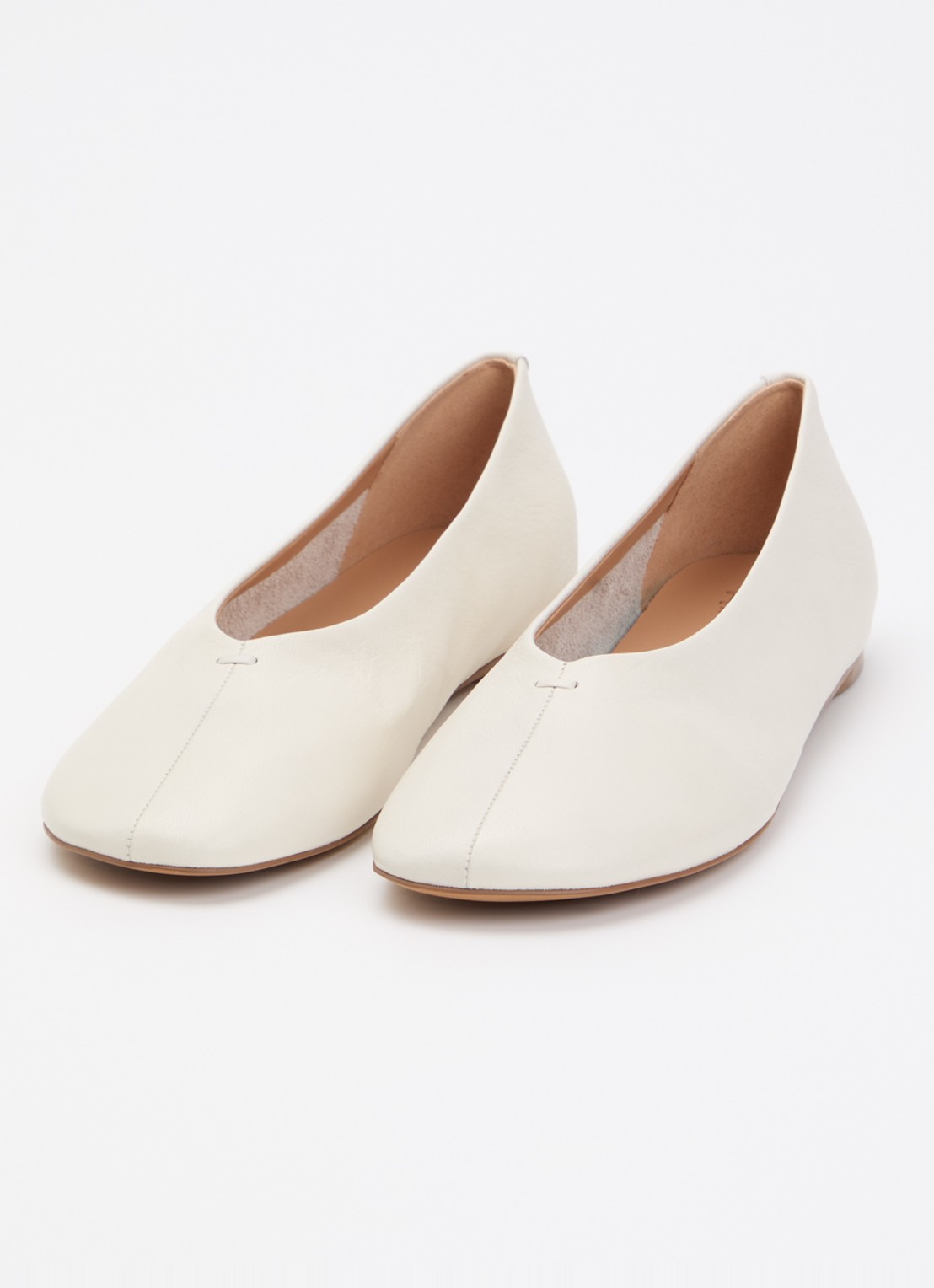Dune London Highcut ballerina van leer - detail 3 creme