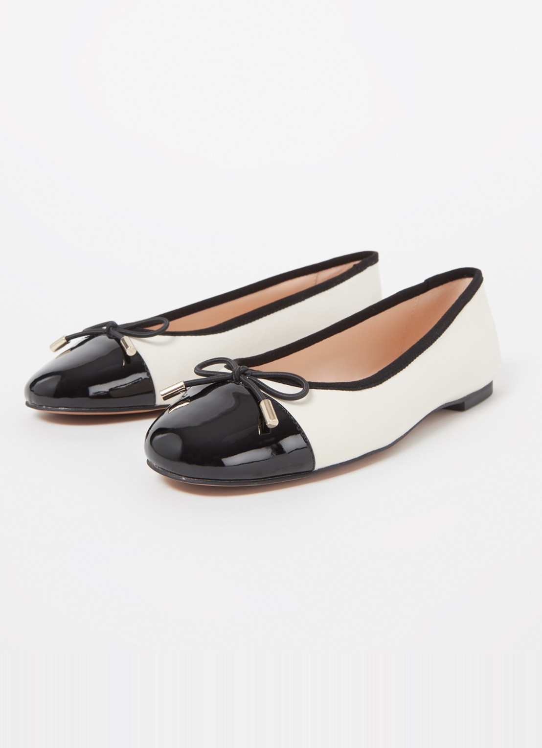 Dune London Highest ballerina met lakleren details - detail 3 gebroken wit