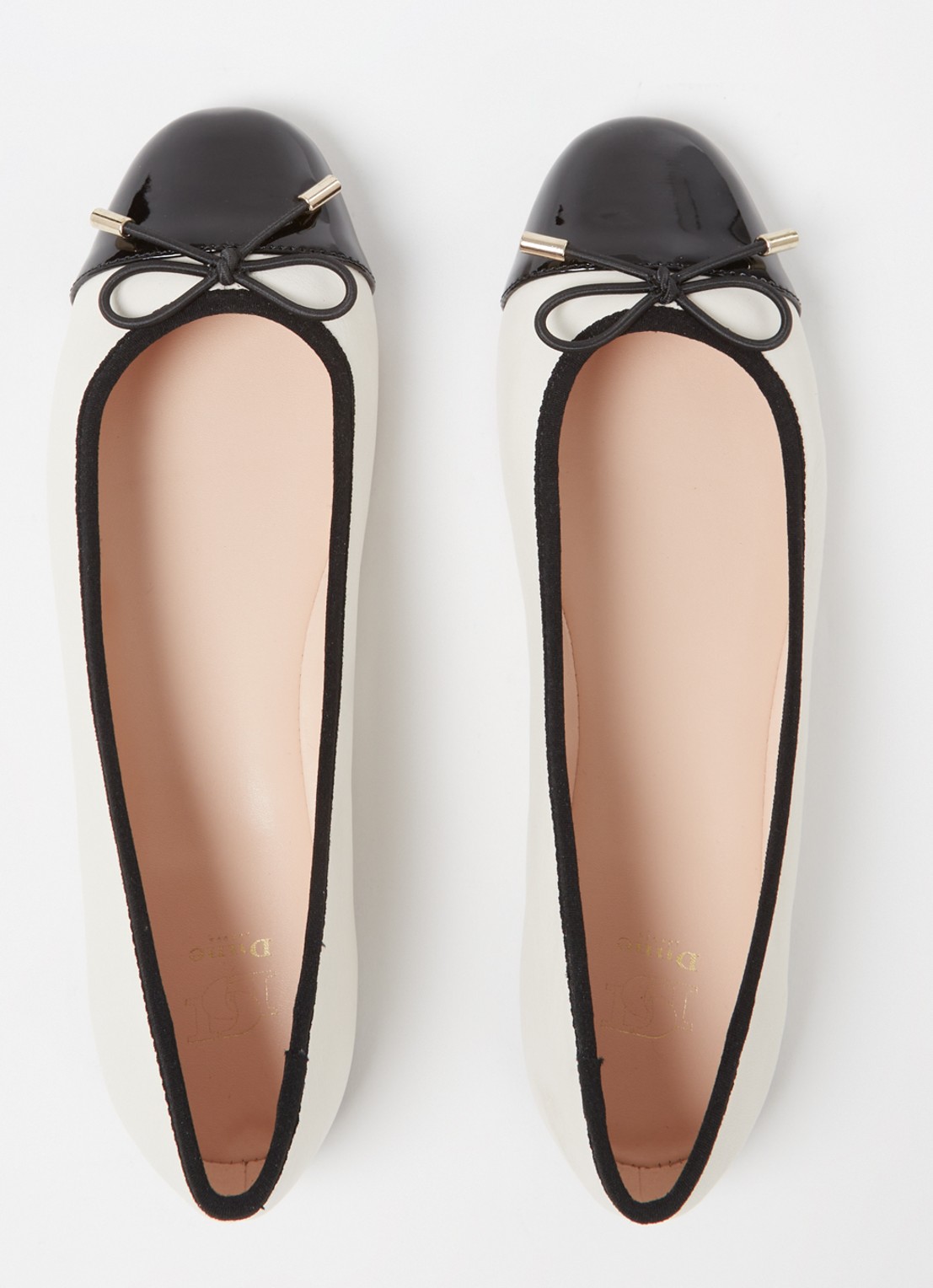 Dune London Highest ballerina met lakleren details - detail 4 gebroken wit