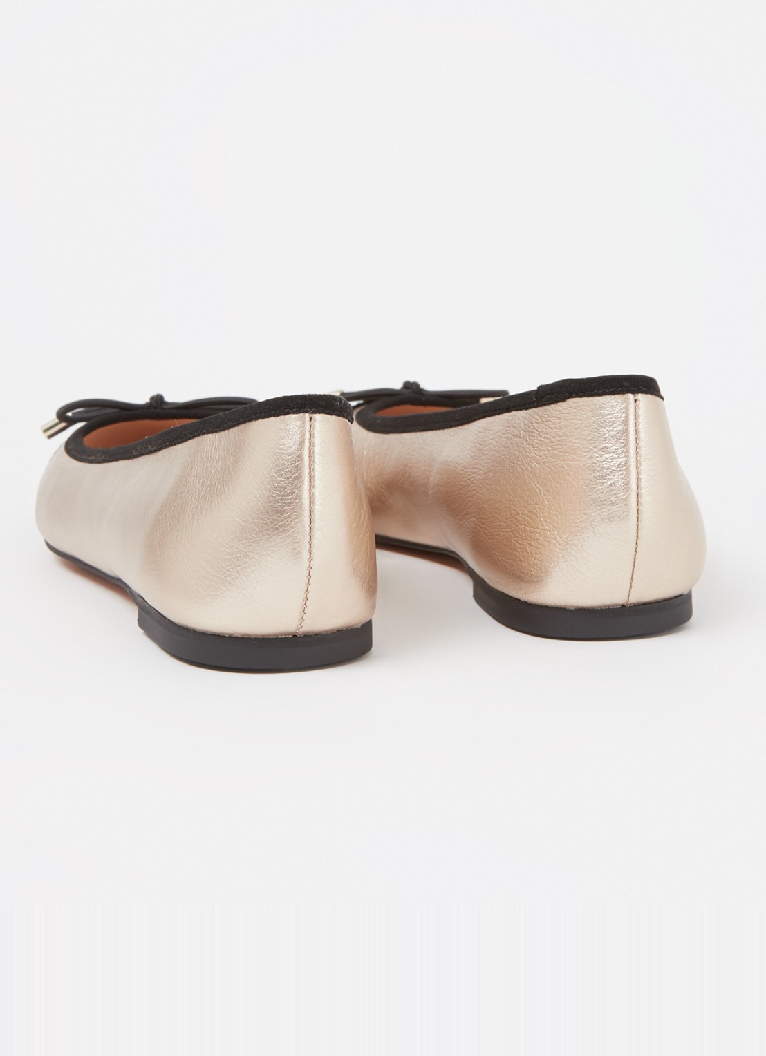 Dune London Highest ballerina met lakleren details - achterkant goud