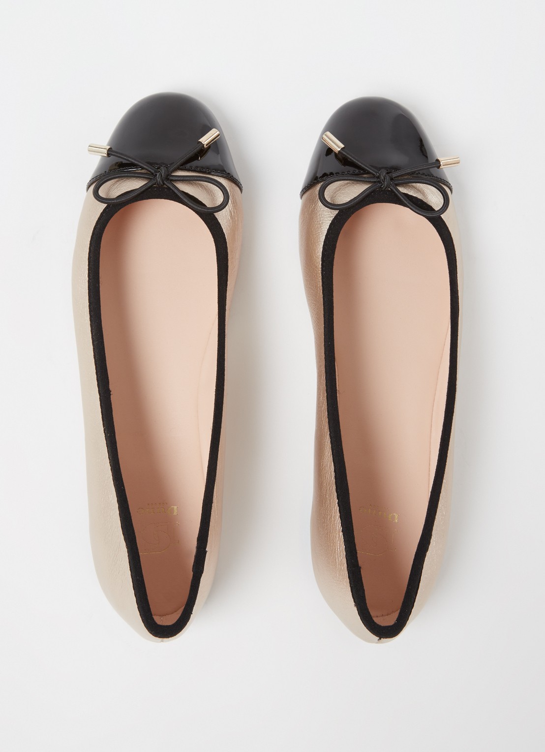 Dune London Highest ballerina met lakleren details - detail 3 goud