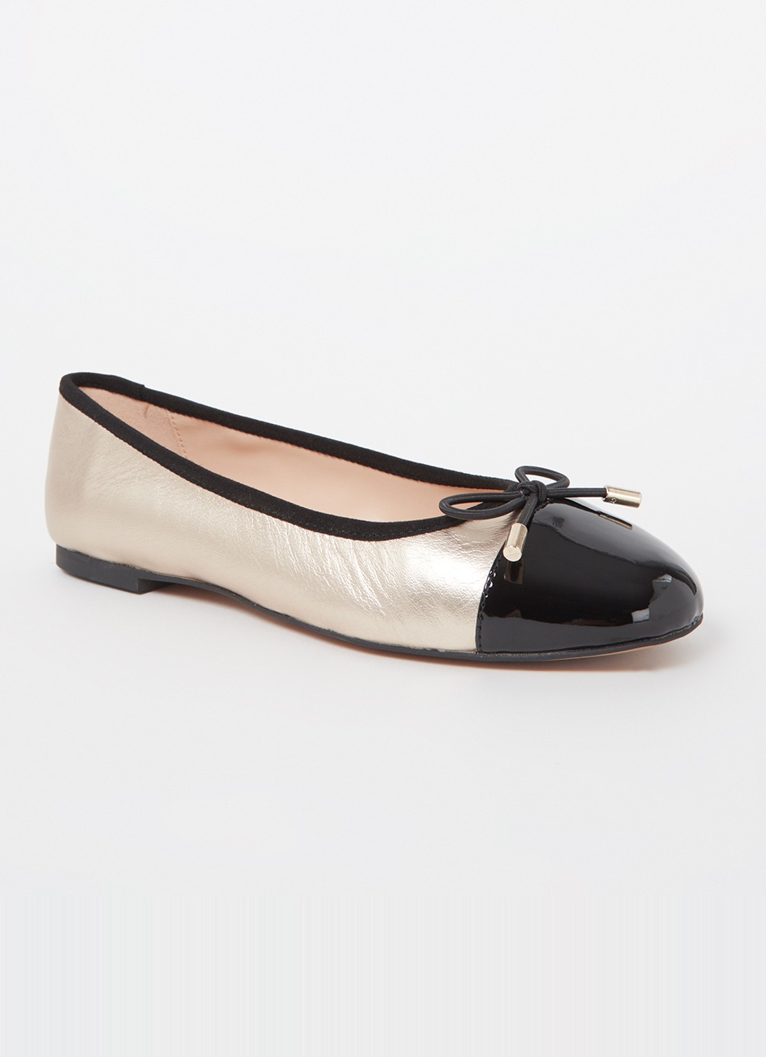 Dune London Highest ballerina met lakleren details - voorkant 5 goud