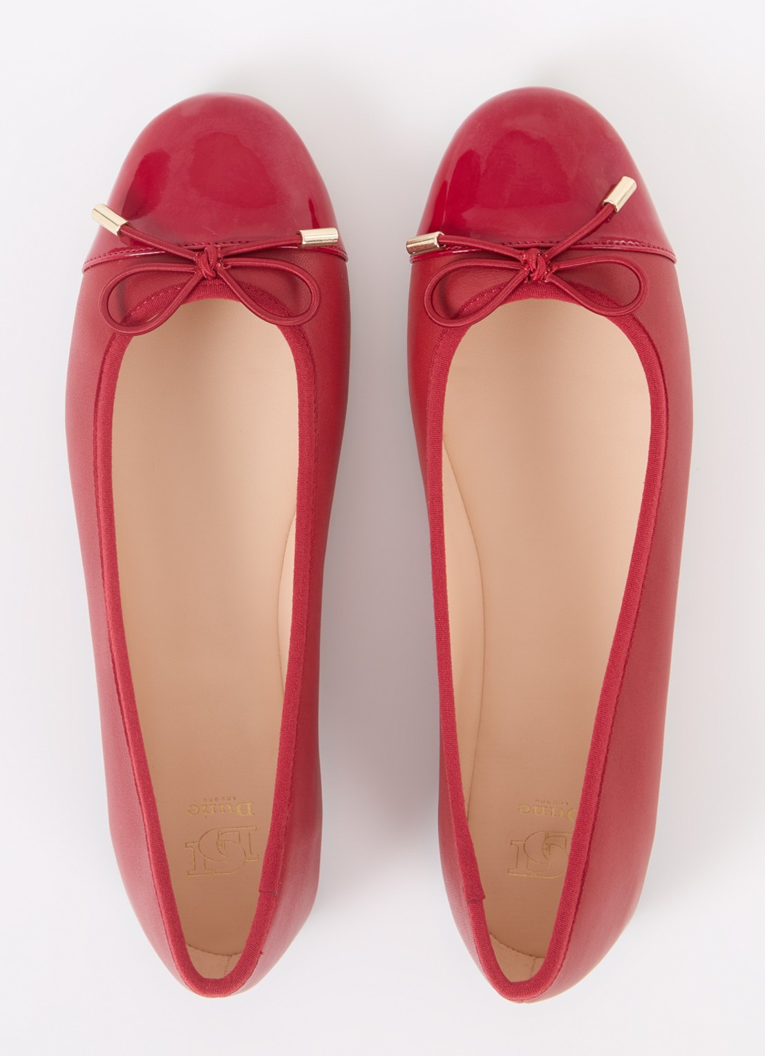 Dune London Highest ballerina met lakleren details - detail 4 rood