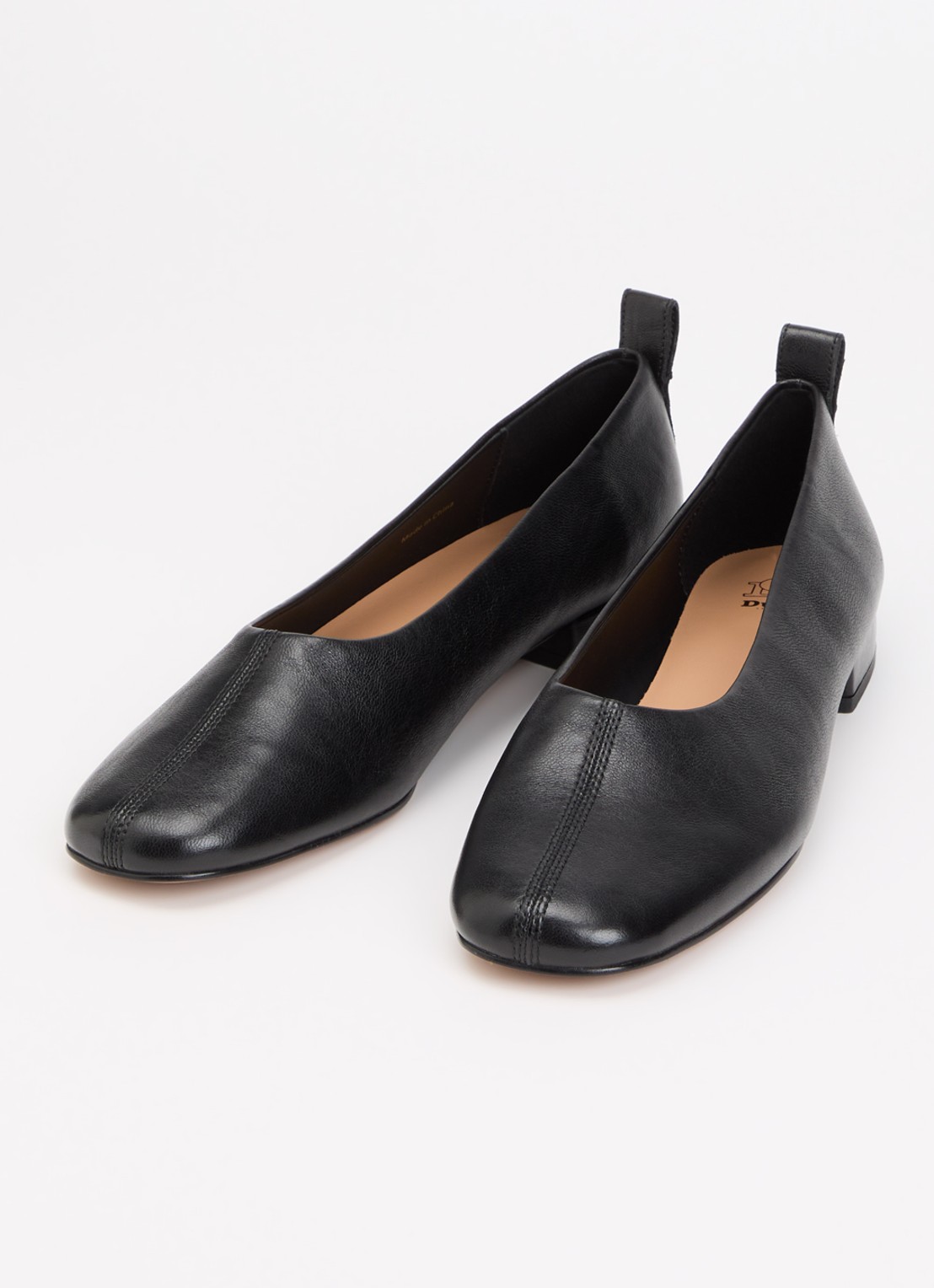 Dune London Highmark ballerina van leer - detail 3 zwart