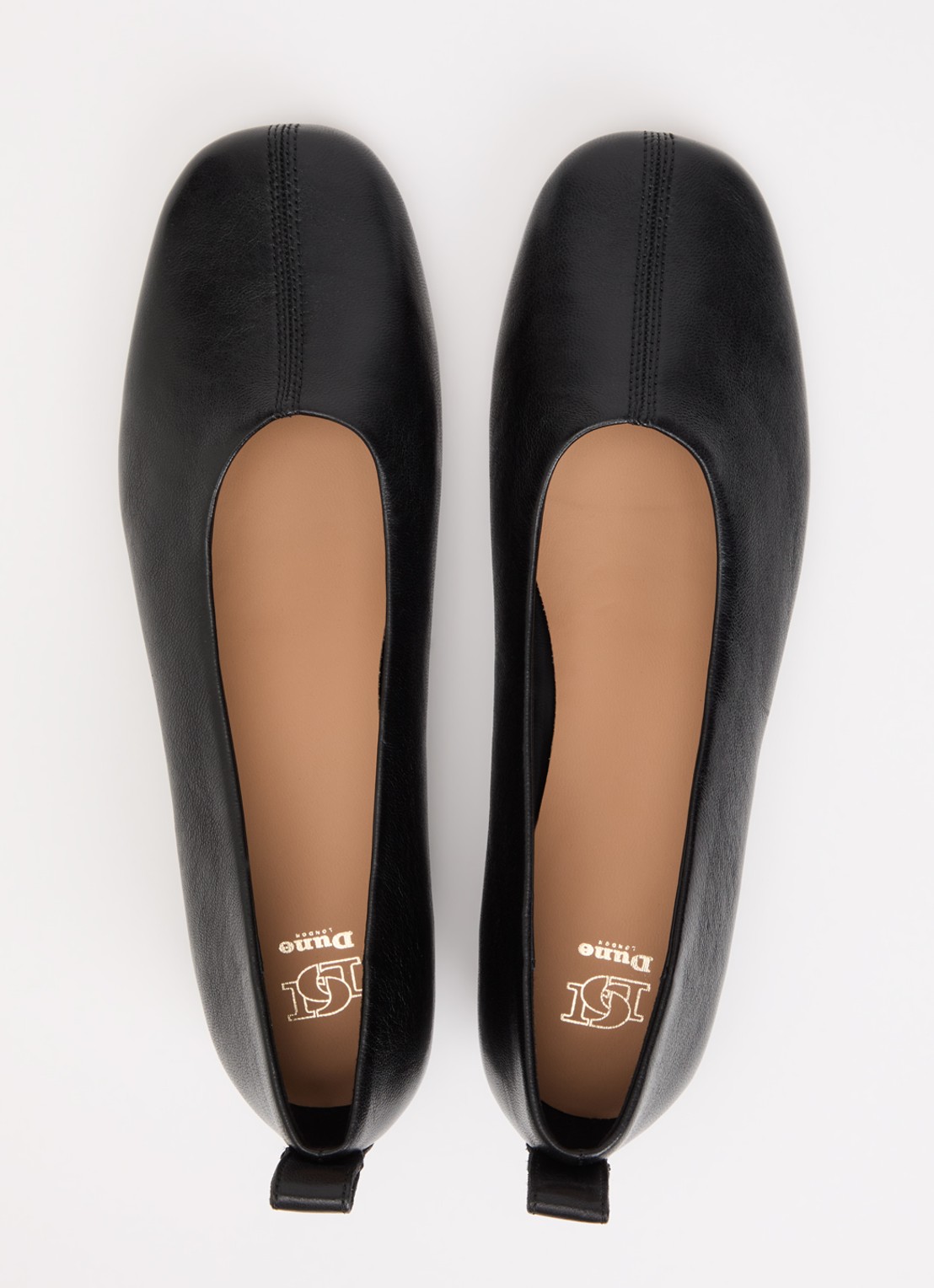 Dune London Highmark ballerina van leer - detail 4 zwart
