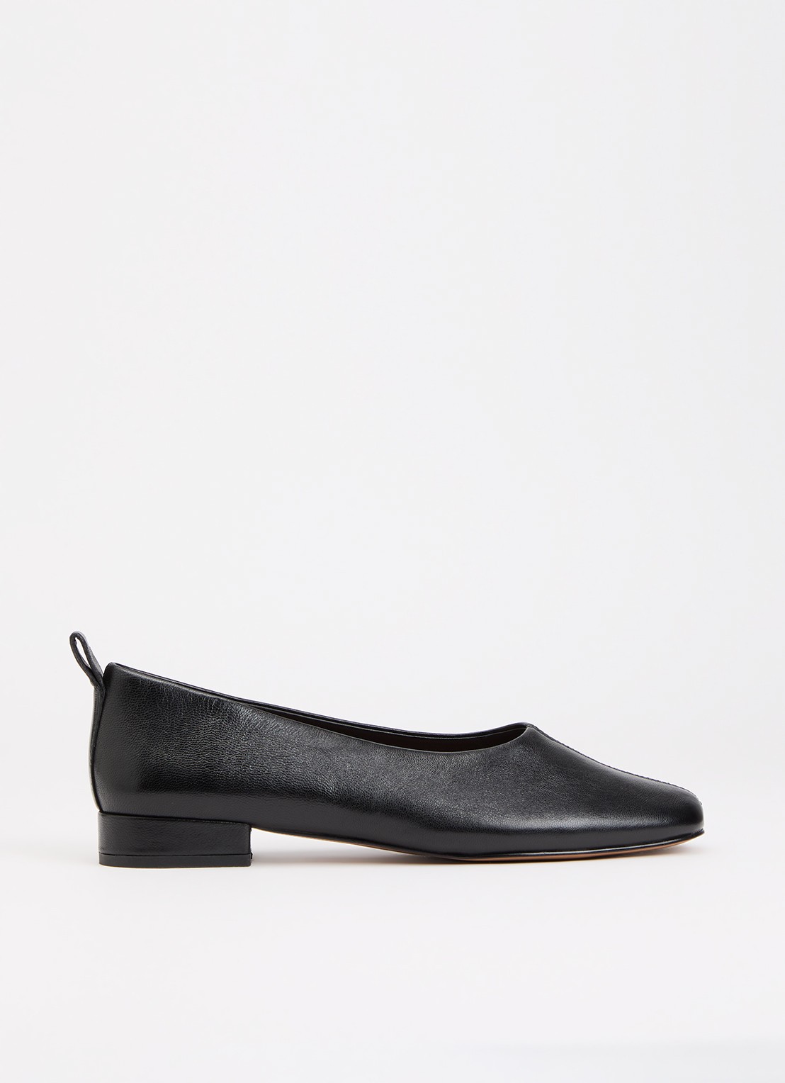 Dune London Highmark ballerina van leer - voorkant 2 zwart