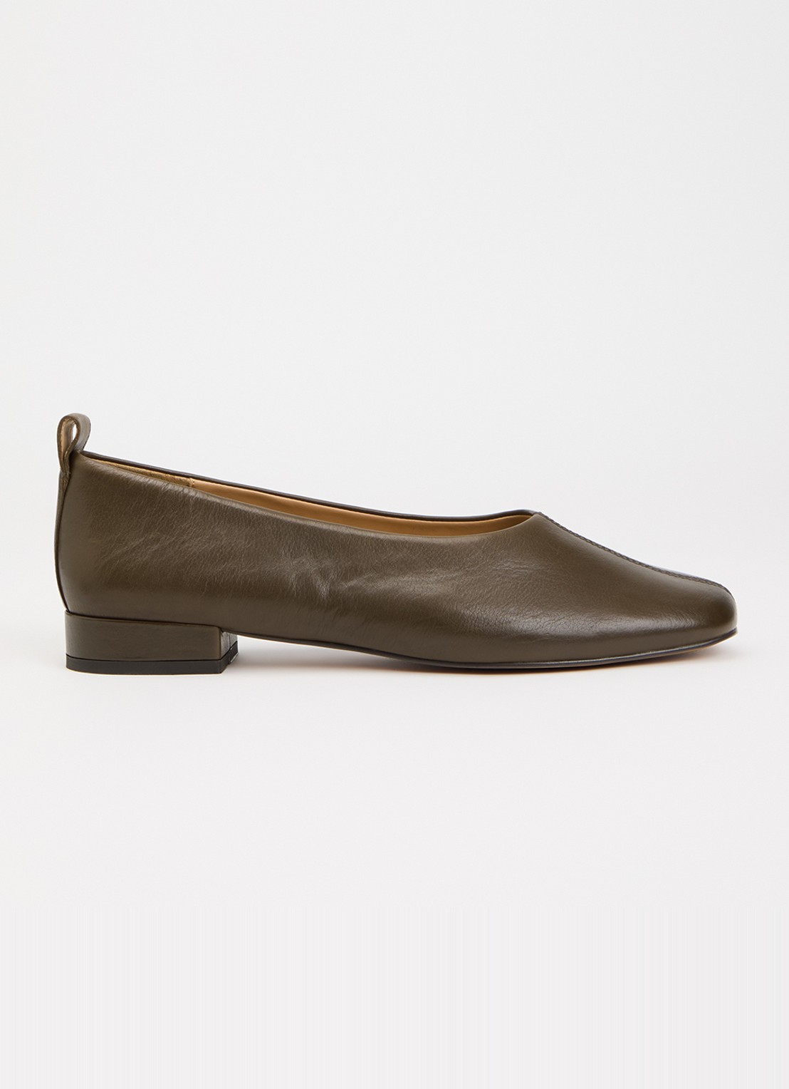 Dune London Highmark ballerina van leer - voorkant 2 taupe