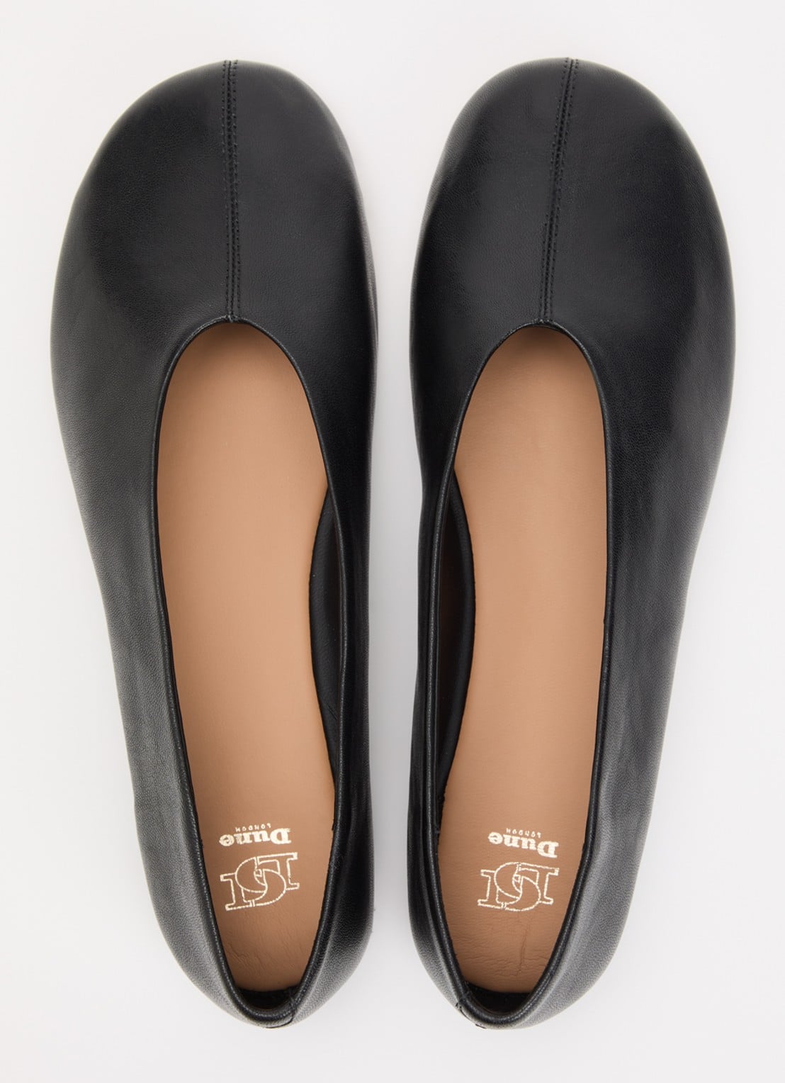 Dune London Highway ballerina van leer - detail 4 zwart