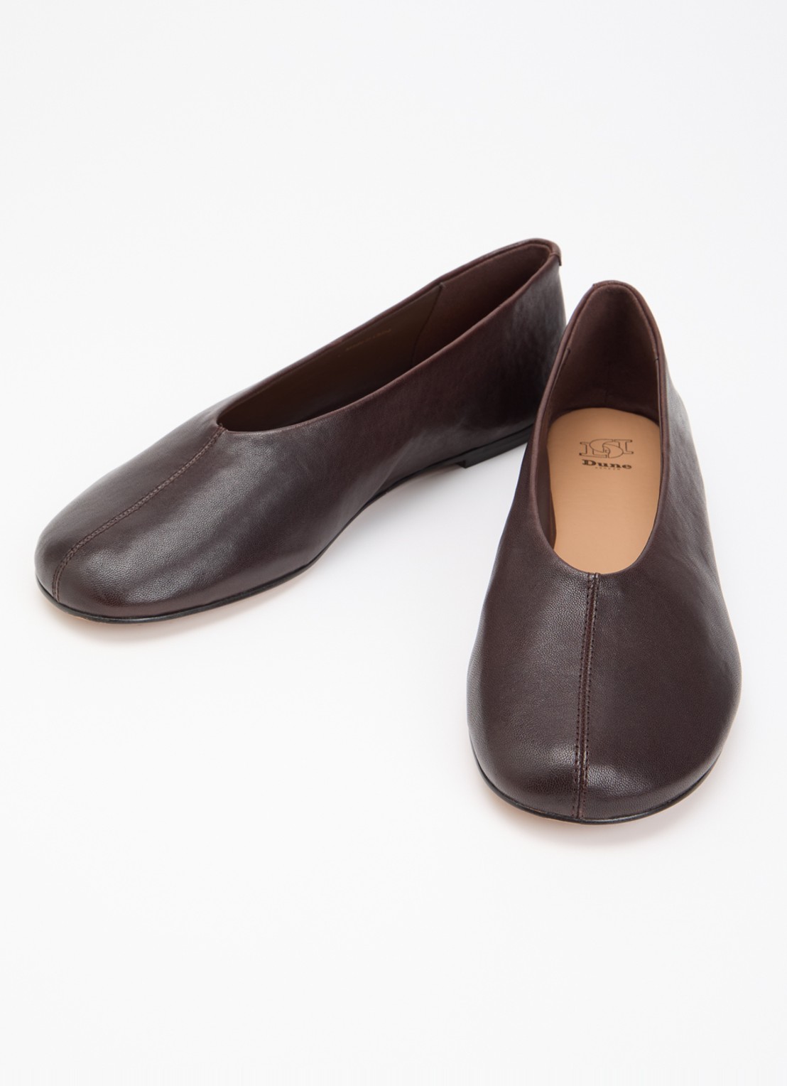 Dune London Highway ballerina van leer - detail 3 beige