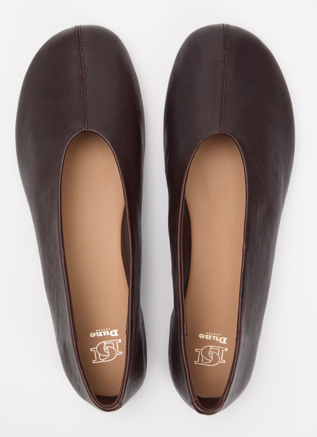 Dune London Highway ballerina van leer - detail 4 beige