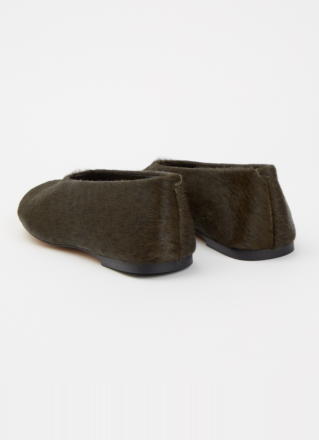 Dune London Highway ballerina van leer - achterkant bronsgroen