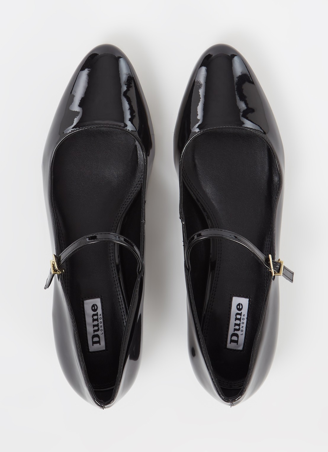 Dune London Hipplie ballerina met lakfinish - detail 3 zwart