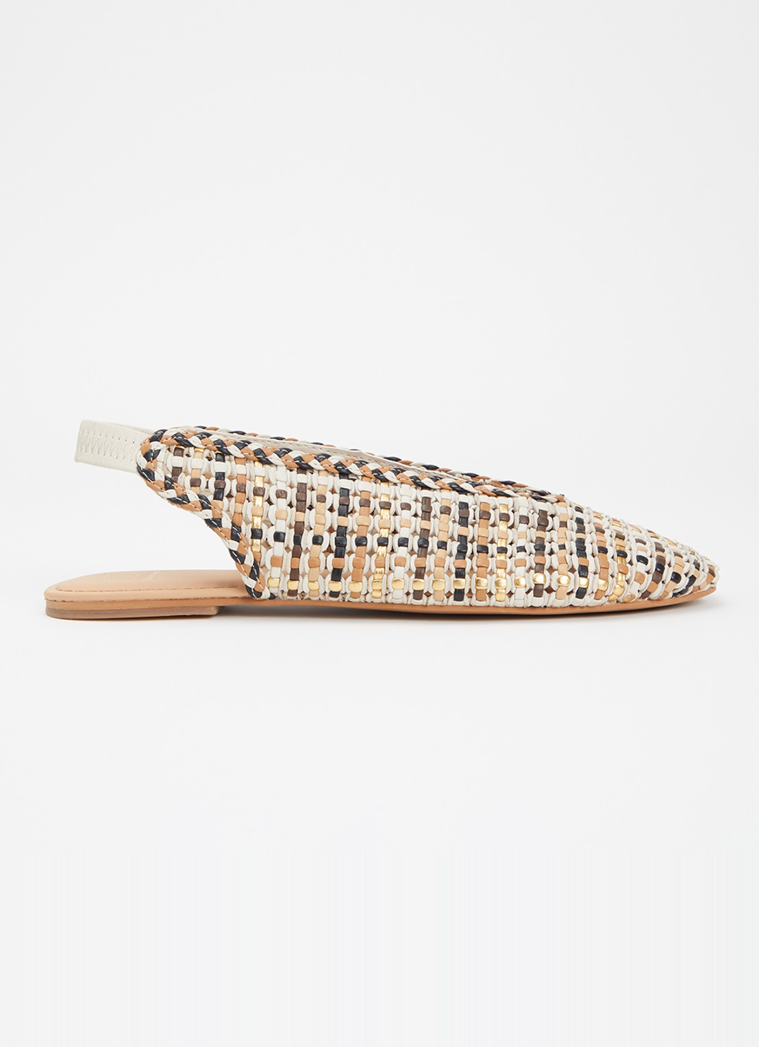 Dune London Hollianne slingback van leer - voorkant 5 beige