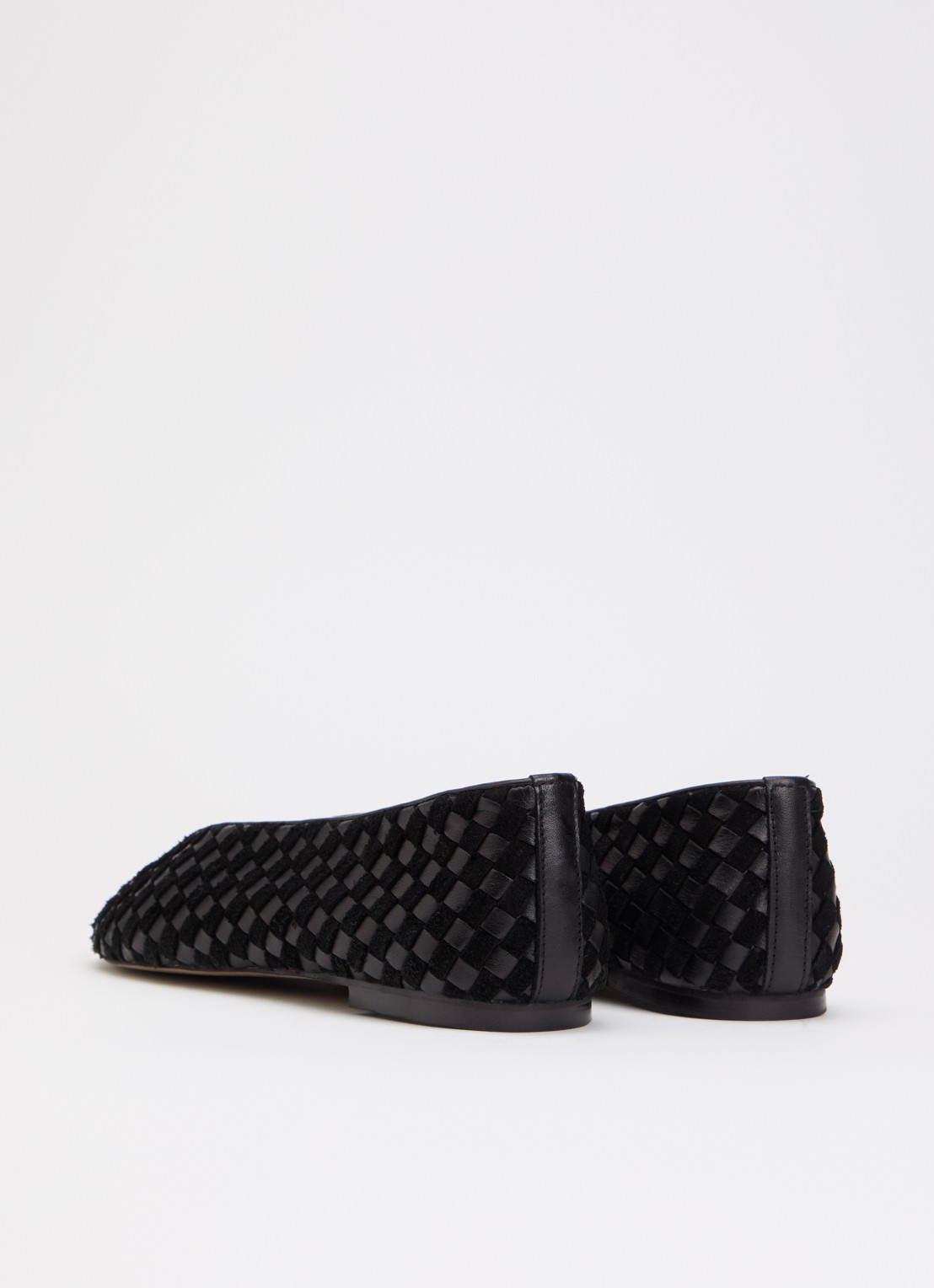 Dune London Homely ballerina van leer met suède details - achterkant 4 zwart