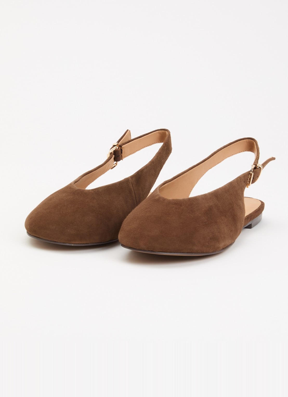 Dune London Honora slingback van leer - detail 2 chocoladebruin