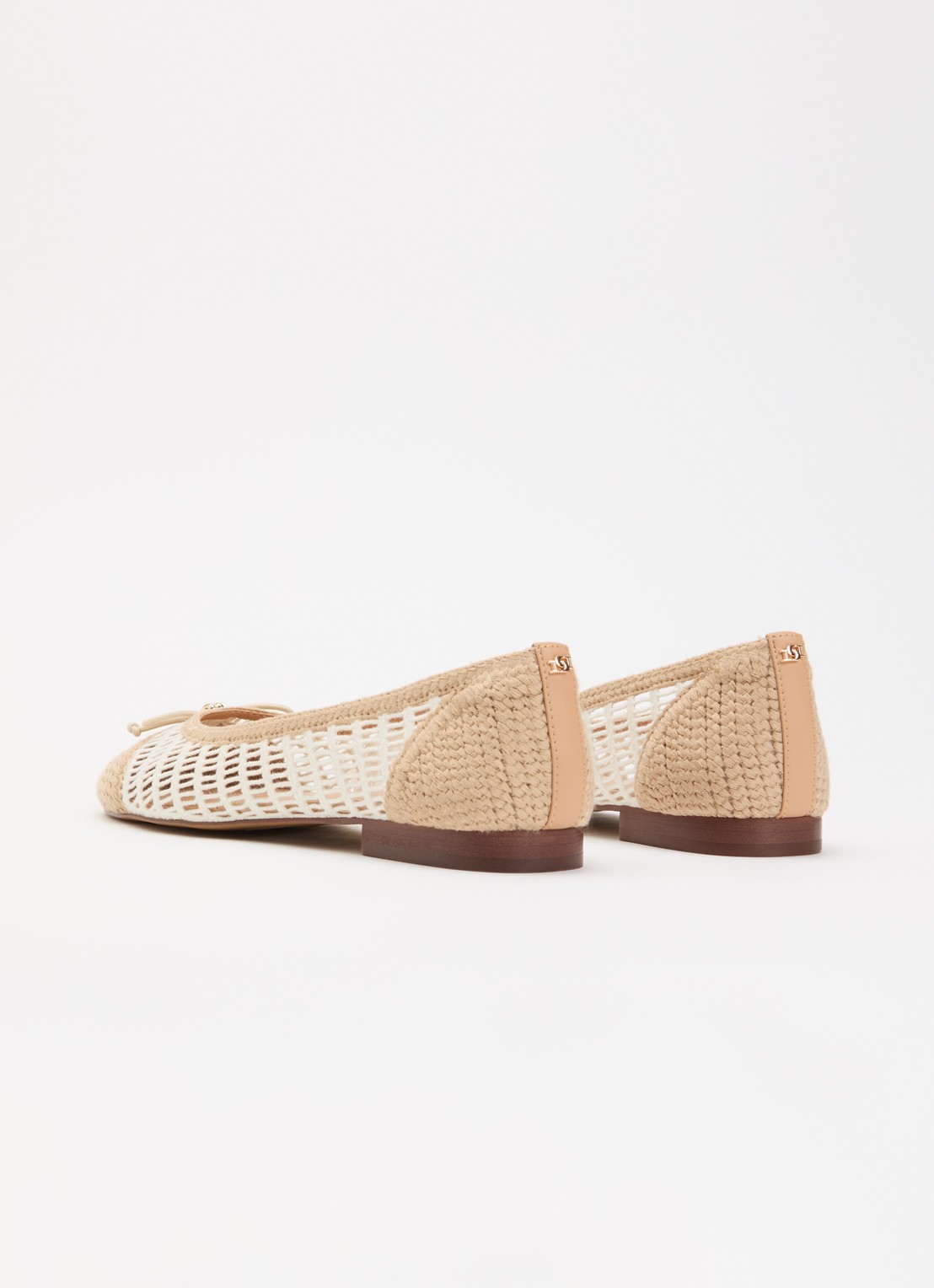 Dune London Hopsy ballerina met gestrikt detail - achterkant creme
