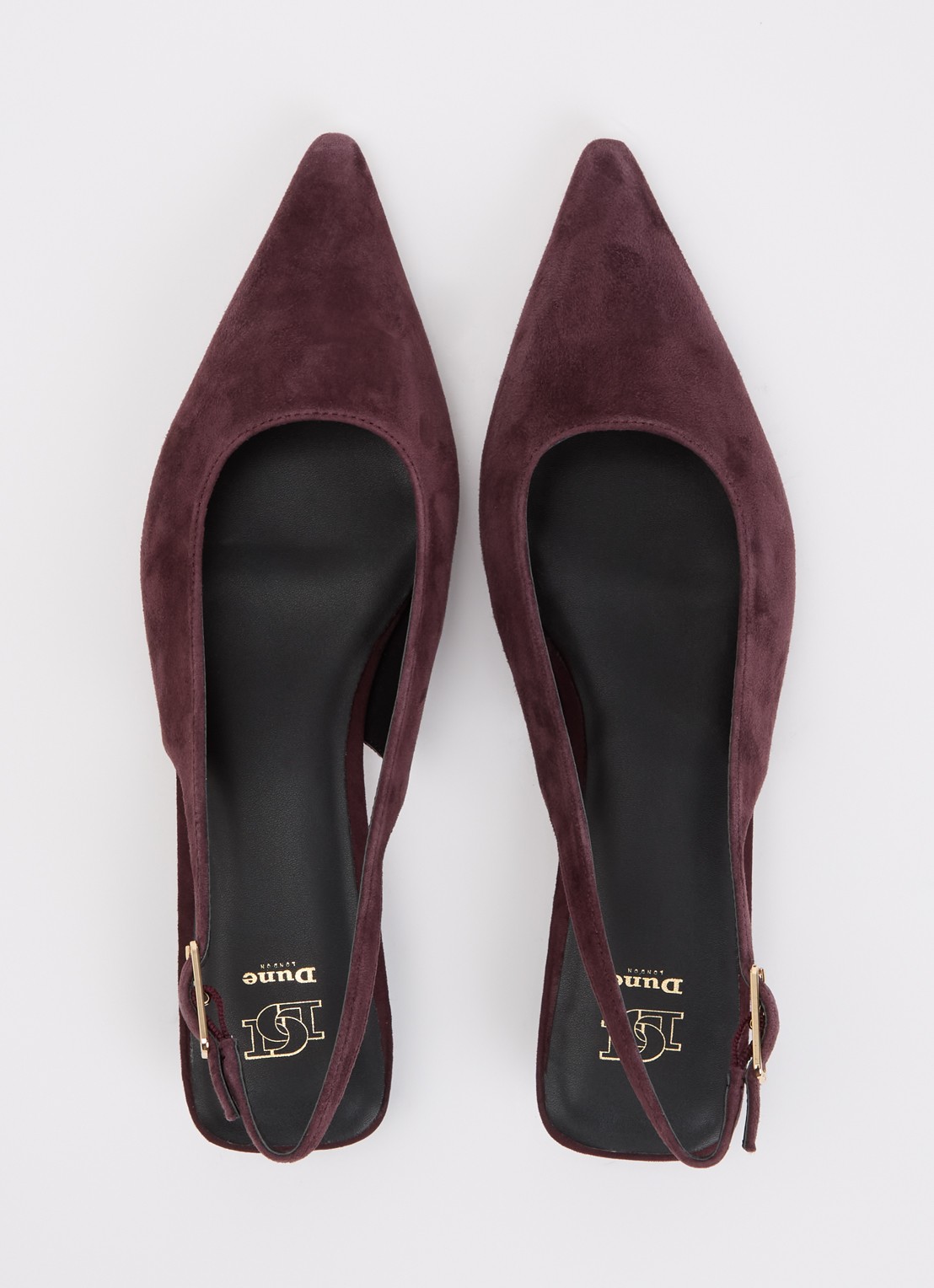 Dune London Hostess slingback van leer - detail 3 aubergine